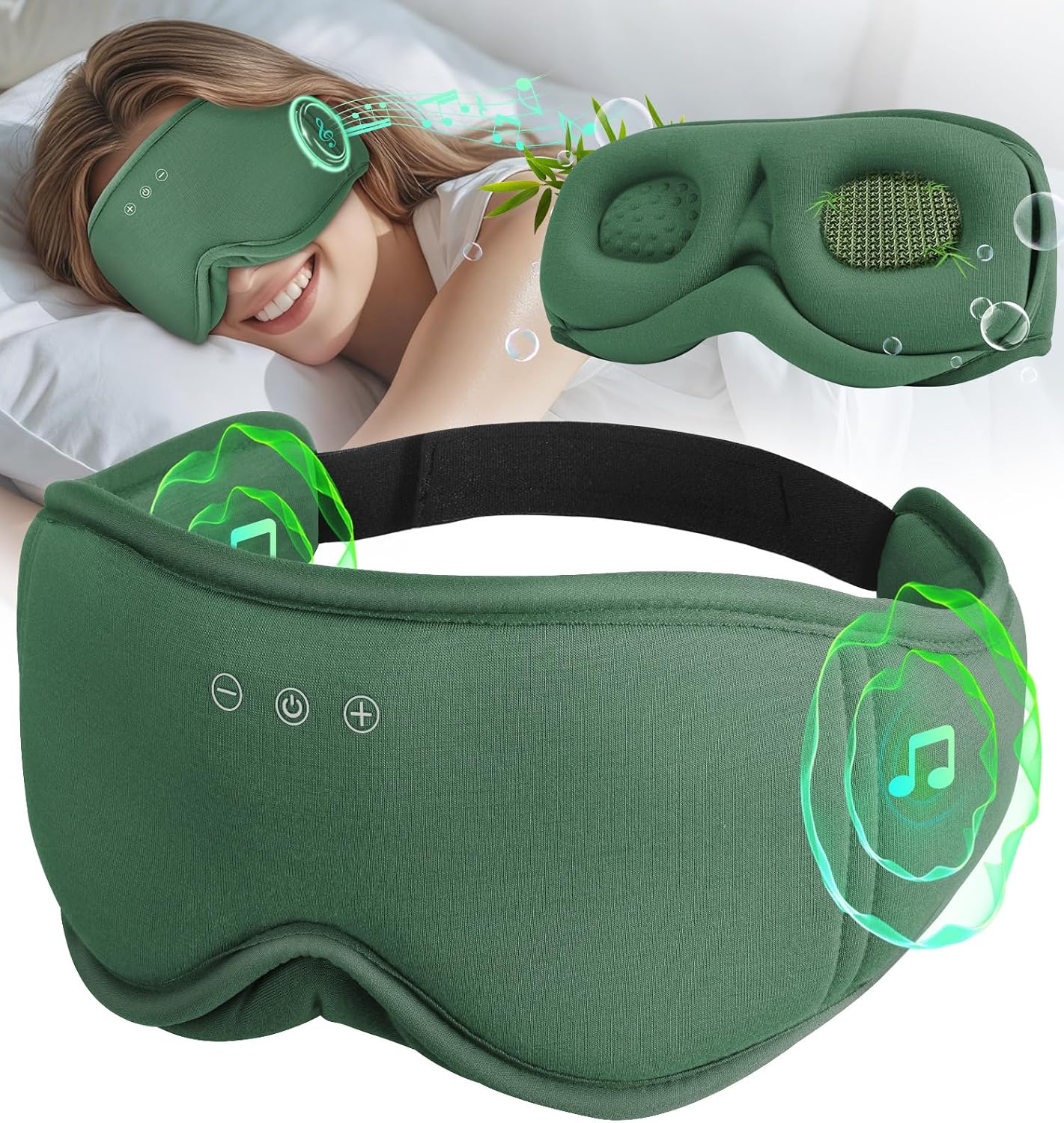 Detalle de LC-dolida Bamboo Sleep Mask Headphones Bluetooth 5.4 😴