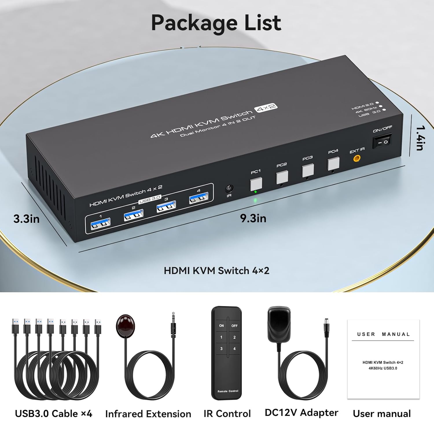 Thumbnail 5 de PVBCTCSID KVM Switch 4 PCs 2 Monitores HDMI 4K60Hz 🖥
