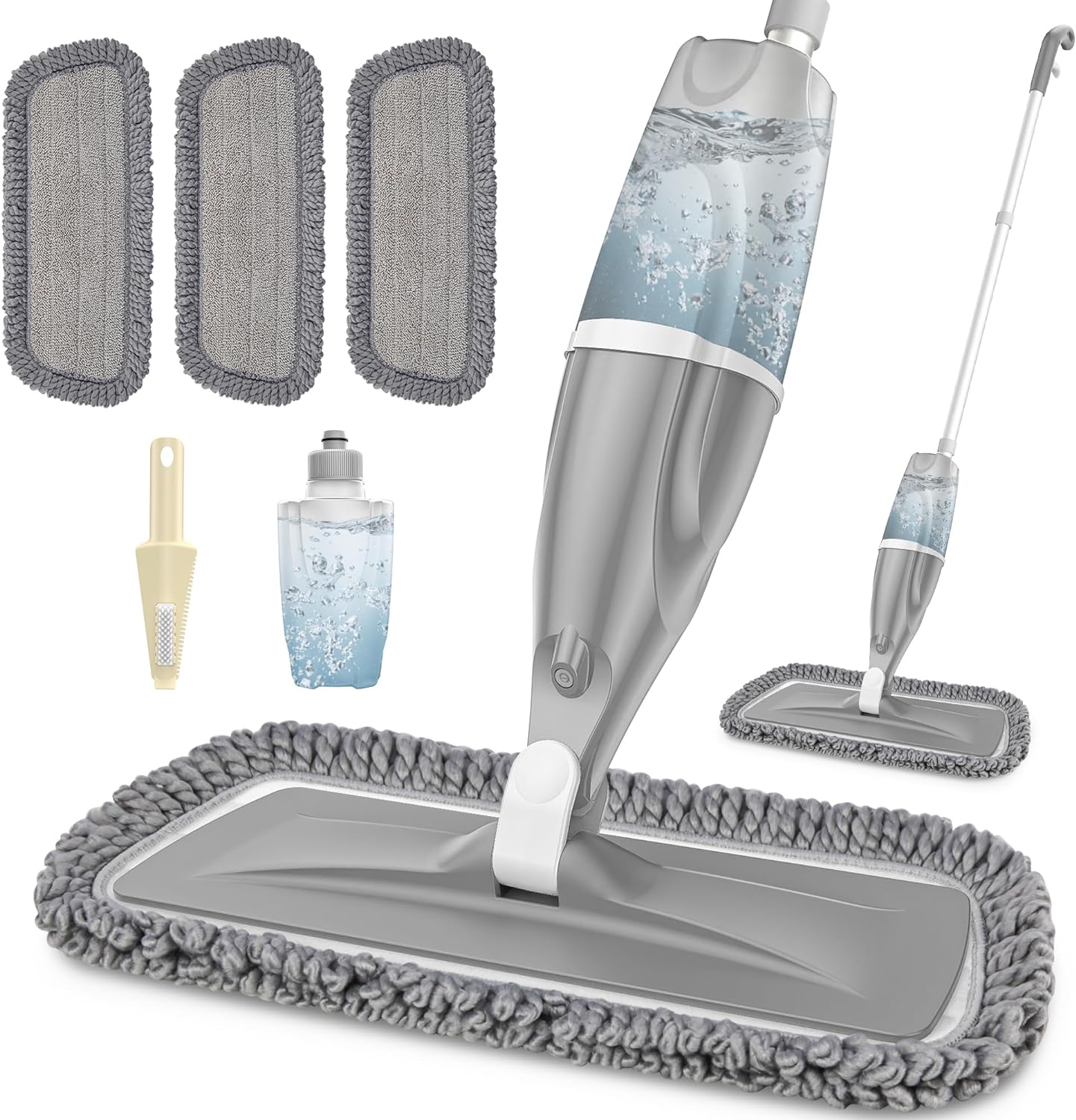 Thumbnail 6 de EXEGO Floor Flat Mop with Refillable Bottle and 4 Reusable Microfibre Pads