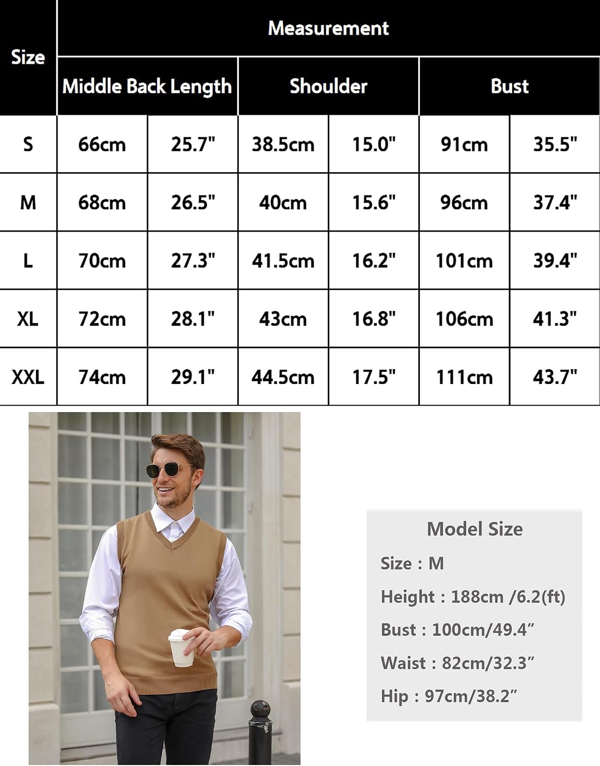 Thumbnail 5 de iClosam Gilet Maglione da Uomo V-Collo Cotone