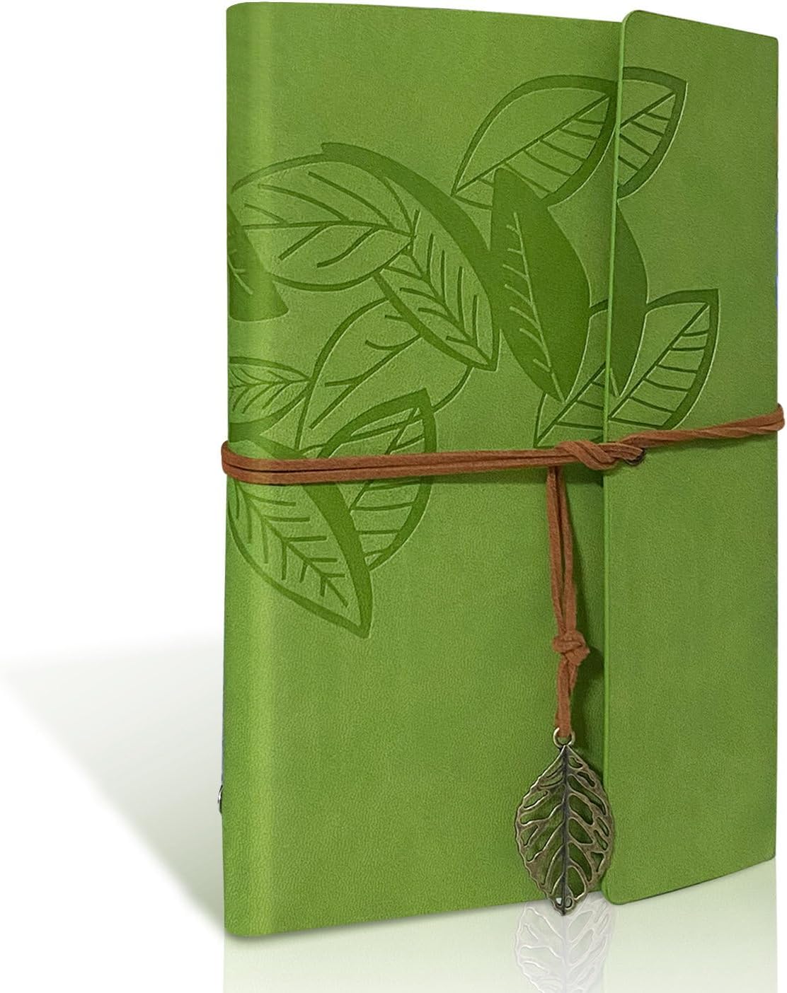 Detalle de Joy & Inspiration Taccuino giornaliero in pelle marrone vintage A5 con rilegatura a spirale ricaricabile