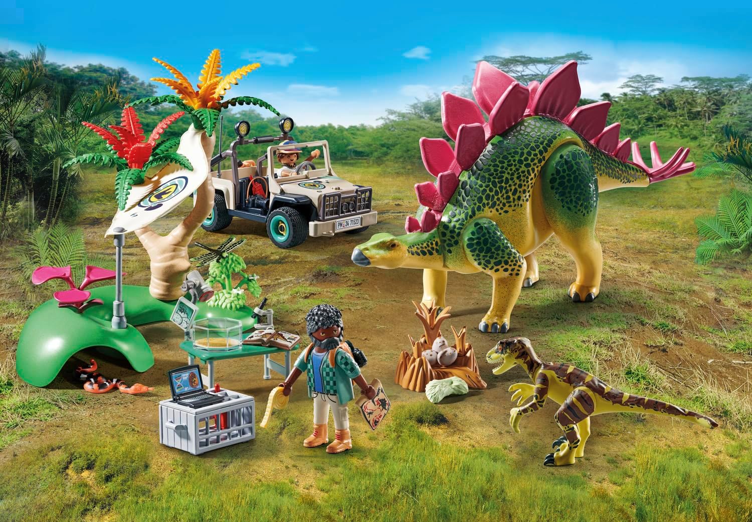 Detalle de PLAYMOBIL Dinos 71523 Campo Base con Dinosauri: esplorazione, accessori e avventura per bambini dai 4 anni
