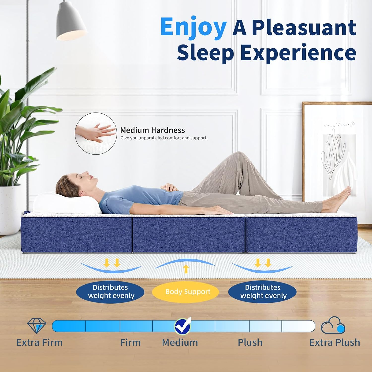 Thumbnail 4 de Doubleslee Foldable Memory Foam Double Mattress 4ft6 (135x190x15cm)