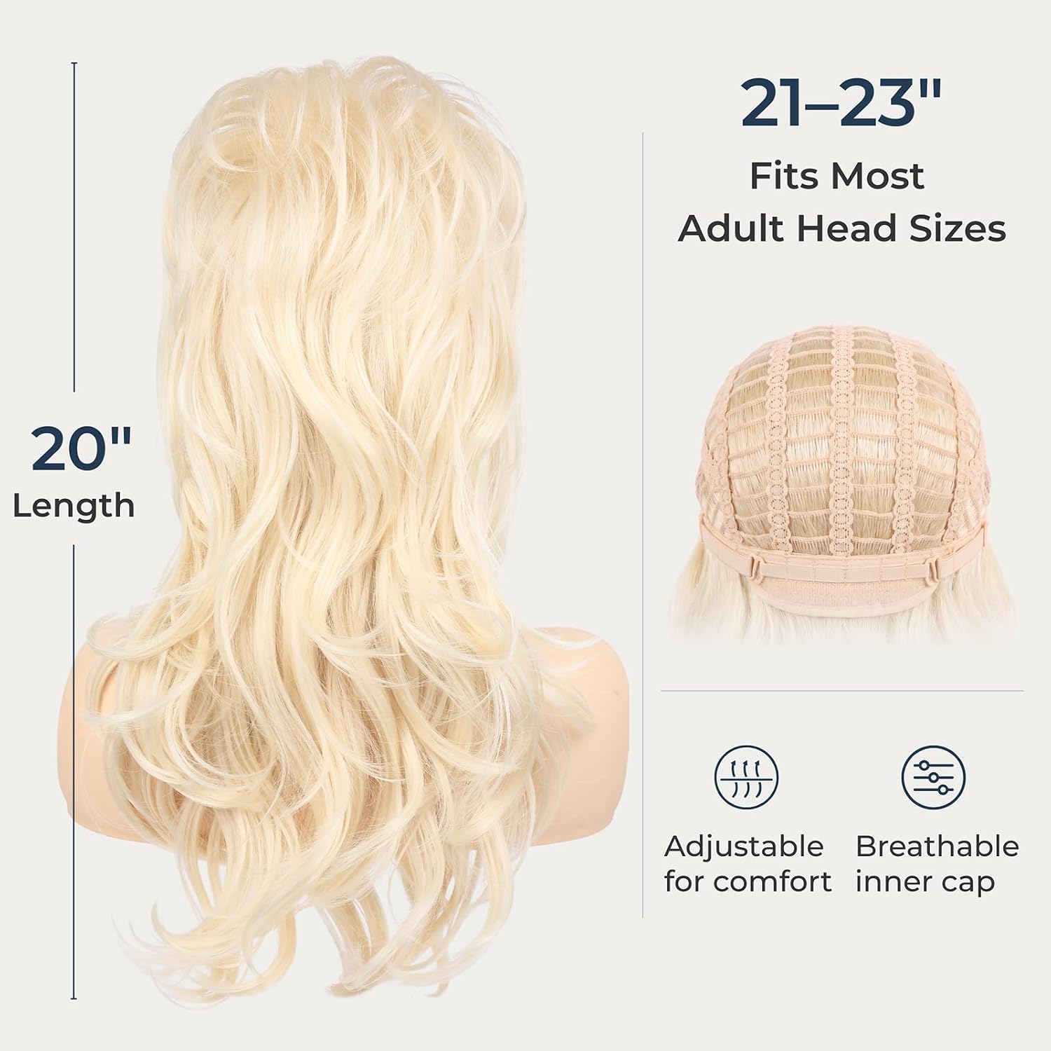 Detalle 2 de Blonde Costume Wig, 20-Inch Layered Style