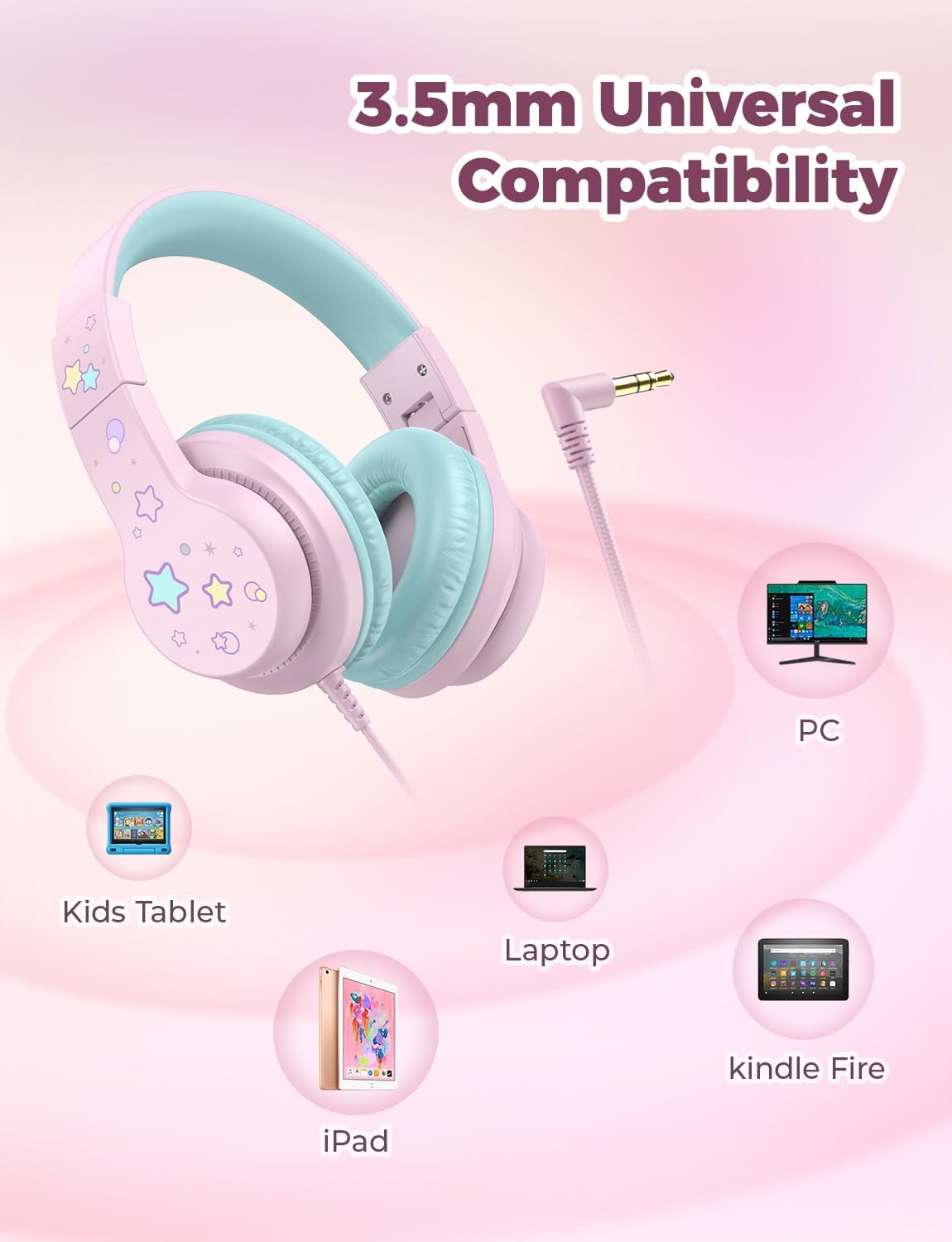 Thumbnail 4 de iClever HS19S Kids Headphones 85 dB