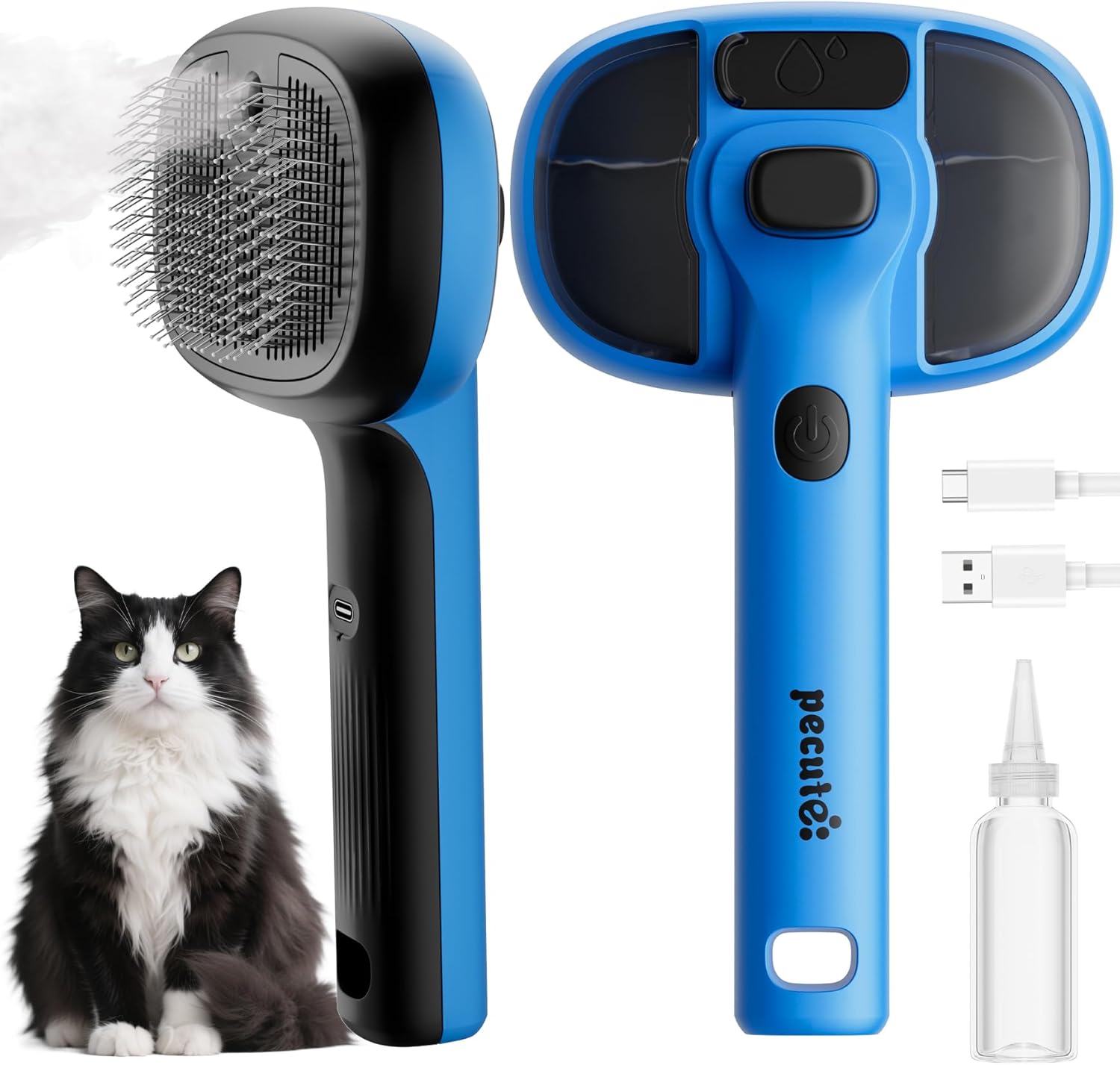 Pecute Katzenbürste mit Dampf – multifunktionale Pflege für Fell von Katzen und Hunden
