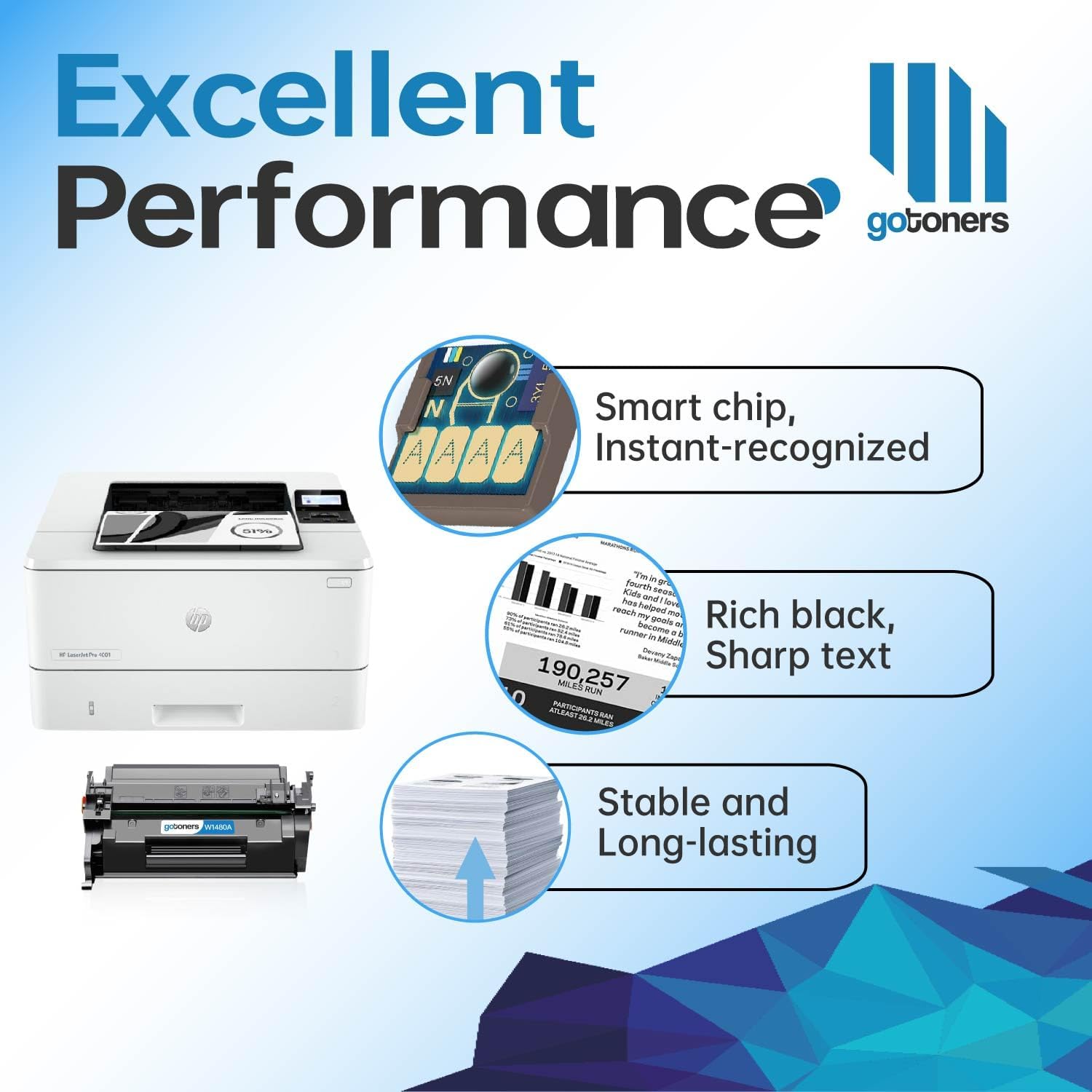 Thumbnail 2 de GoToners 148A W1480A Black Toner Cartridges, 2-Pack with Chip