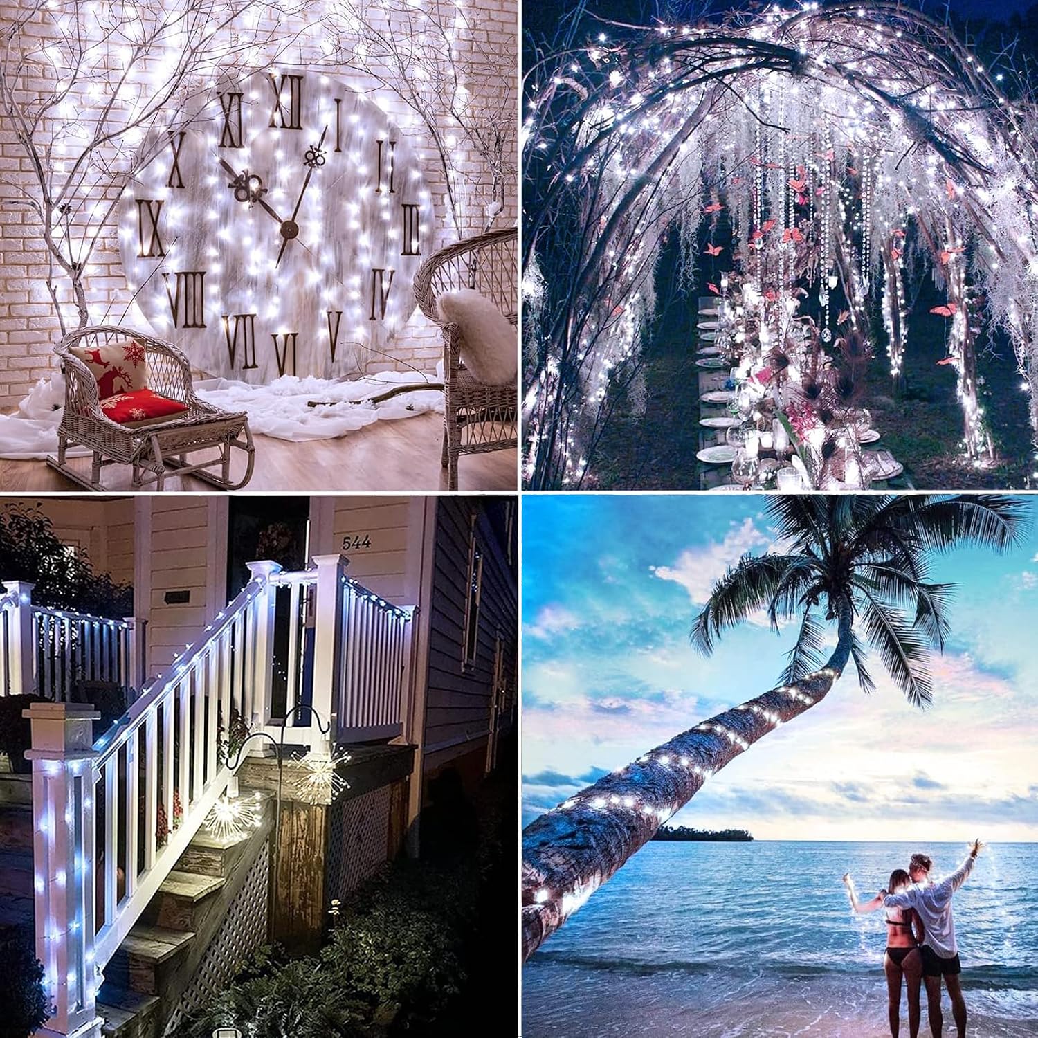 Thumbnail 2 de Joomer 2pavks Solar Fairy Lights, 2-Pack, 240 LEDs, Silver Wire