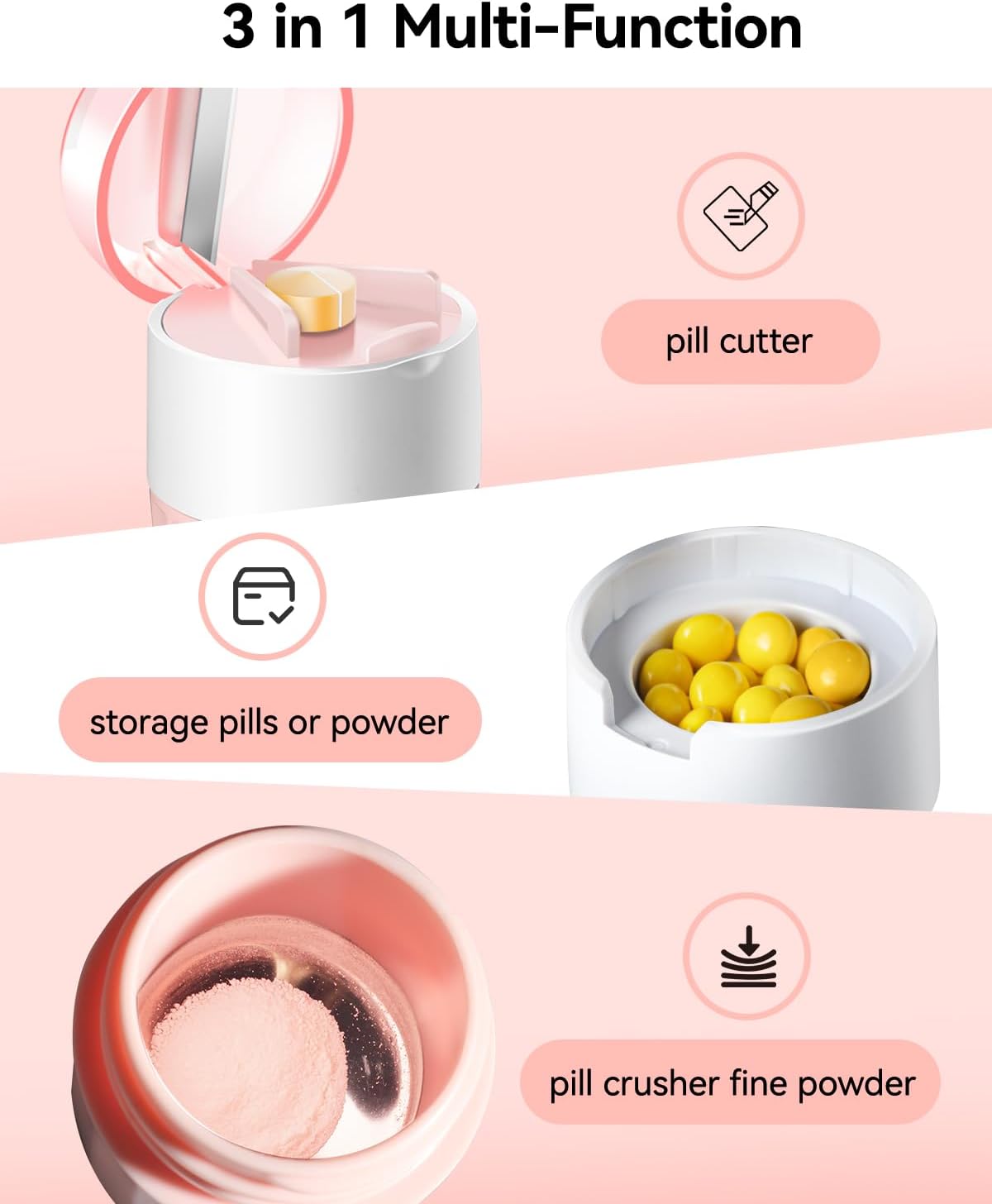 Thumbnail 2 de Cotatoc EK-3104 3-in-1 Pill Crusher with Stainless Steel Grinder and Cutter