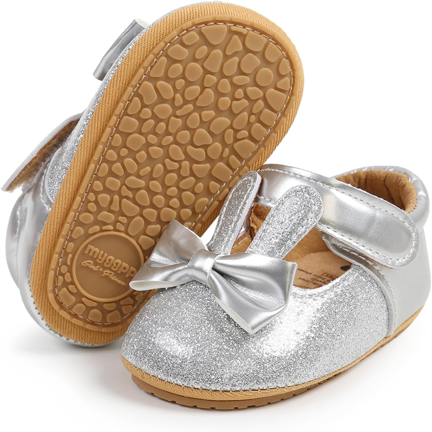 Detalle de RVROVIC Baby Girl Moccasins Princess Sparkly Soft Sole Prewalkers (Mary Jane Flats)