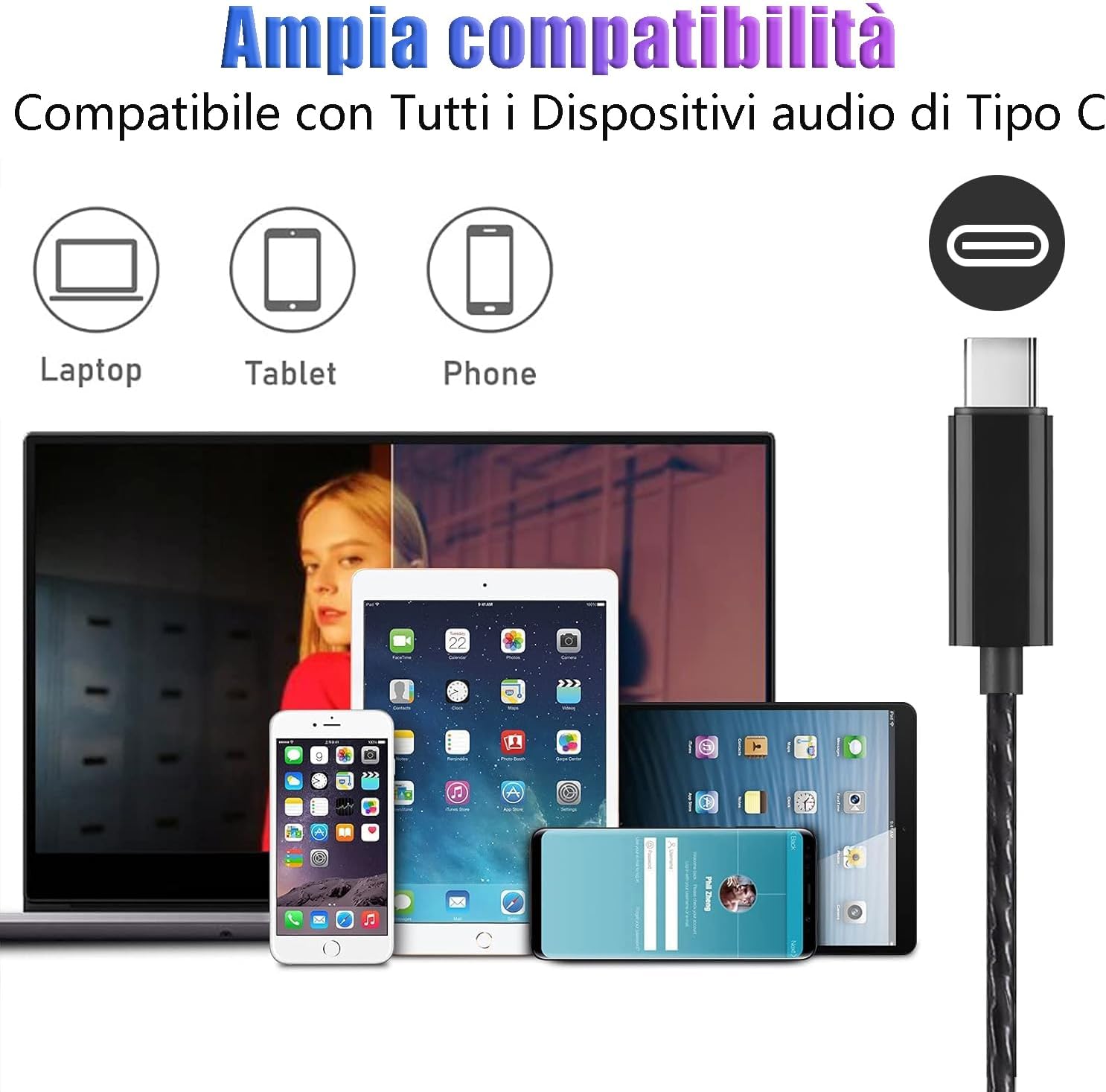 Thumbnail 4 de GAMURRY Écouteurs USB Type C filaires intra-auriculaires avec micro et réduction du bruit