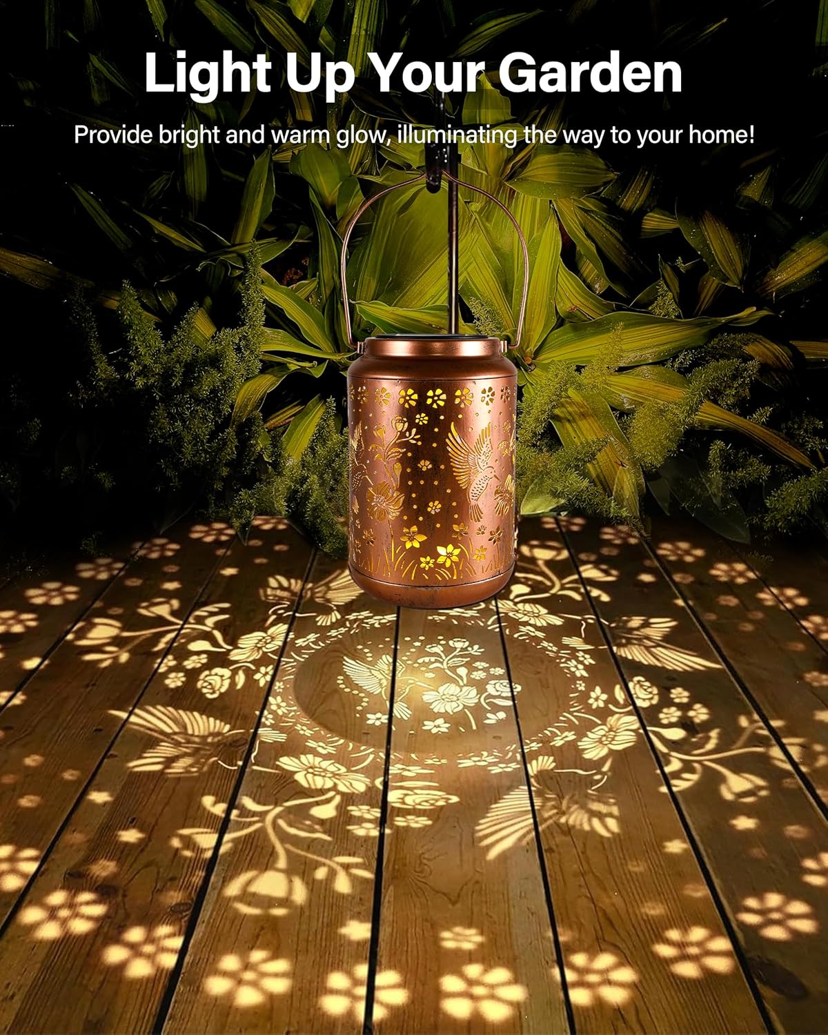 Thumbnail 2 de Solar Hummingbird Garden Light for Mum – Hanging Lantern