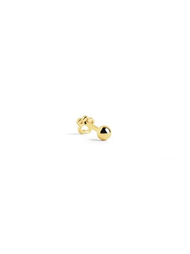Detalle de SINGULARU Pendiente Suelto Mini Paw: Plata de Ley 925 con Baño de Oro 18K y cierre de rosca