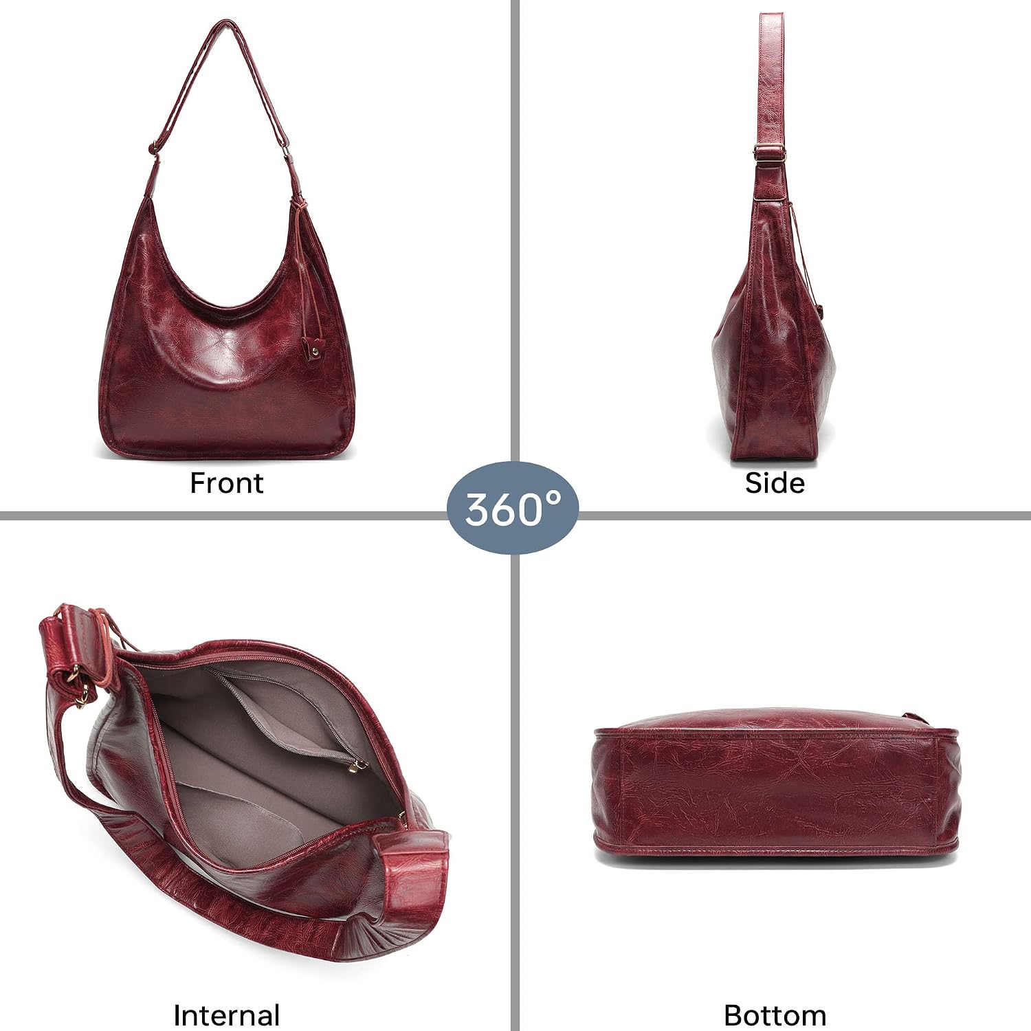 Detalle de GEMIU Hobo Tote Bag with Wide Strap