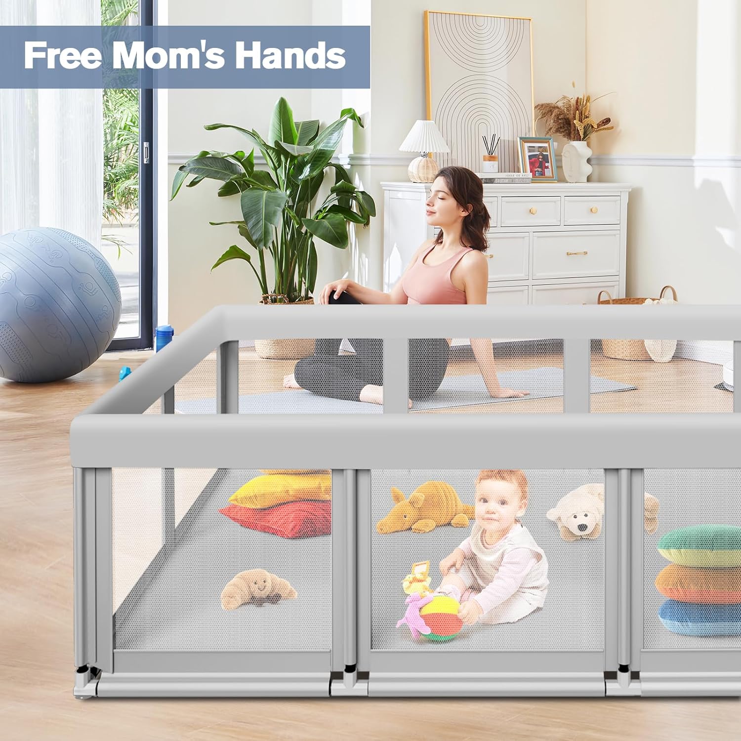 Thumbnail 1 de Large Baby Playpen for Babies and Toddlers — 74×50 Inches, Indoor & Outdoor Safe Play Yard