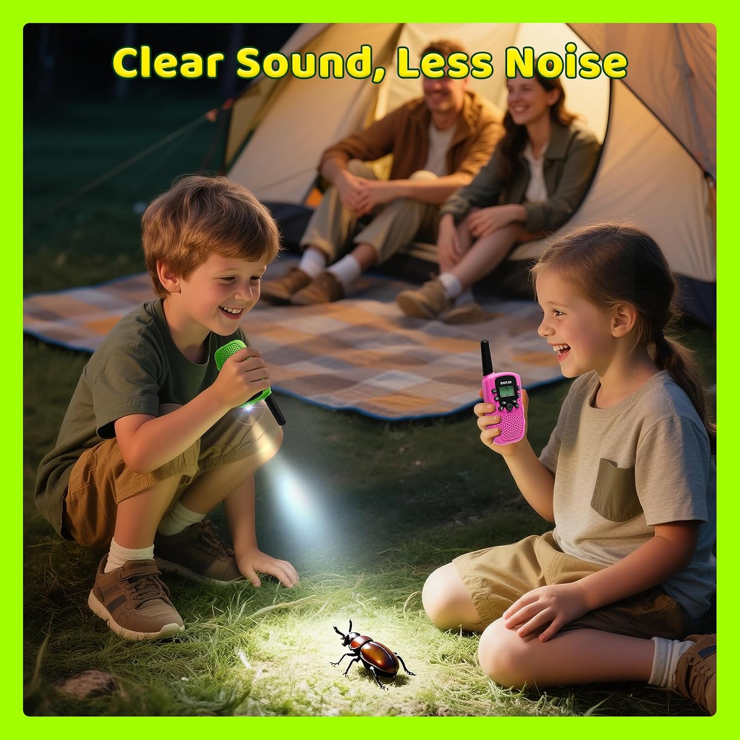 Detalle 2 de BATURU T-388 Rechargeable Kids Walkie Talkies, 3-Pack, 22 Channels, USB-C