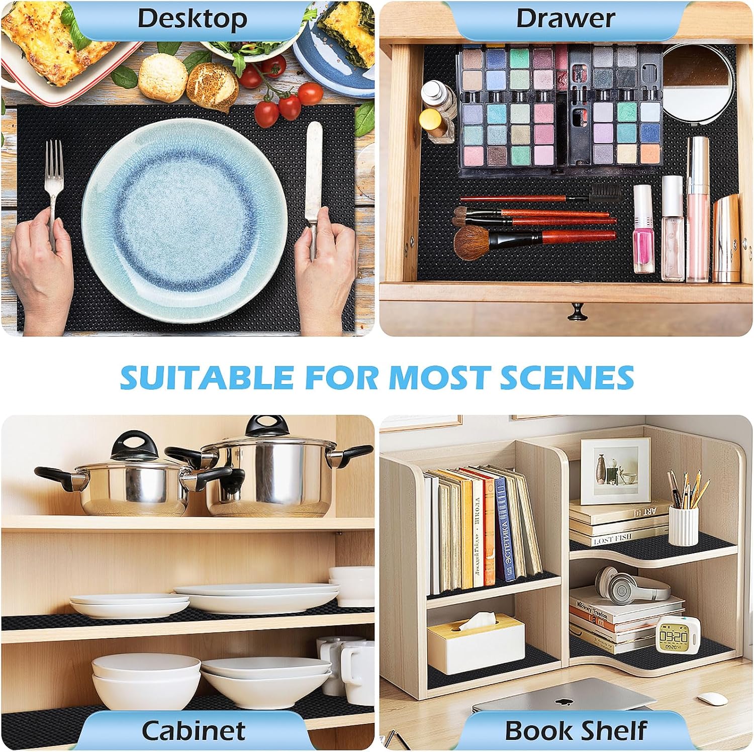Detalle 1 de MooiFun BE-TD MAT-F Drawer and Shelf Liner, BPA-Free EVA, Waterproof, 23.6in x 240in