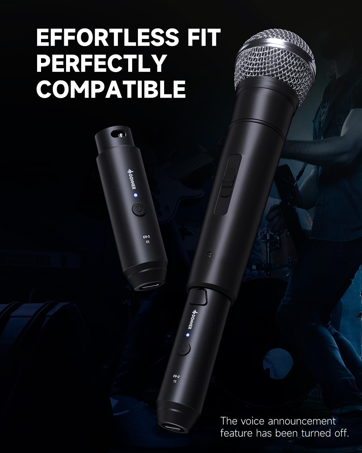Detalle 2 de Donner CV-2 Wireless XLR Microphone System, 2.4GHz, 24-bit/192kHz