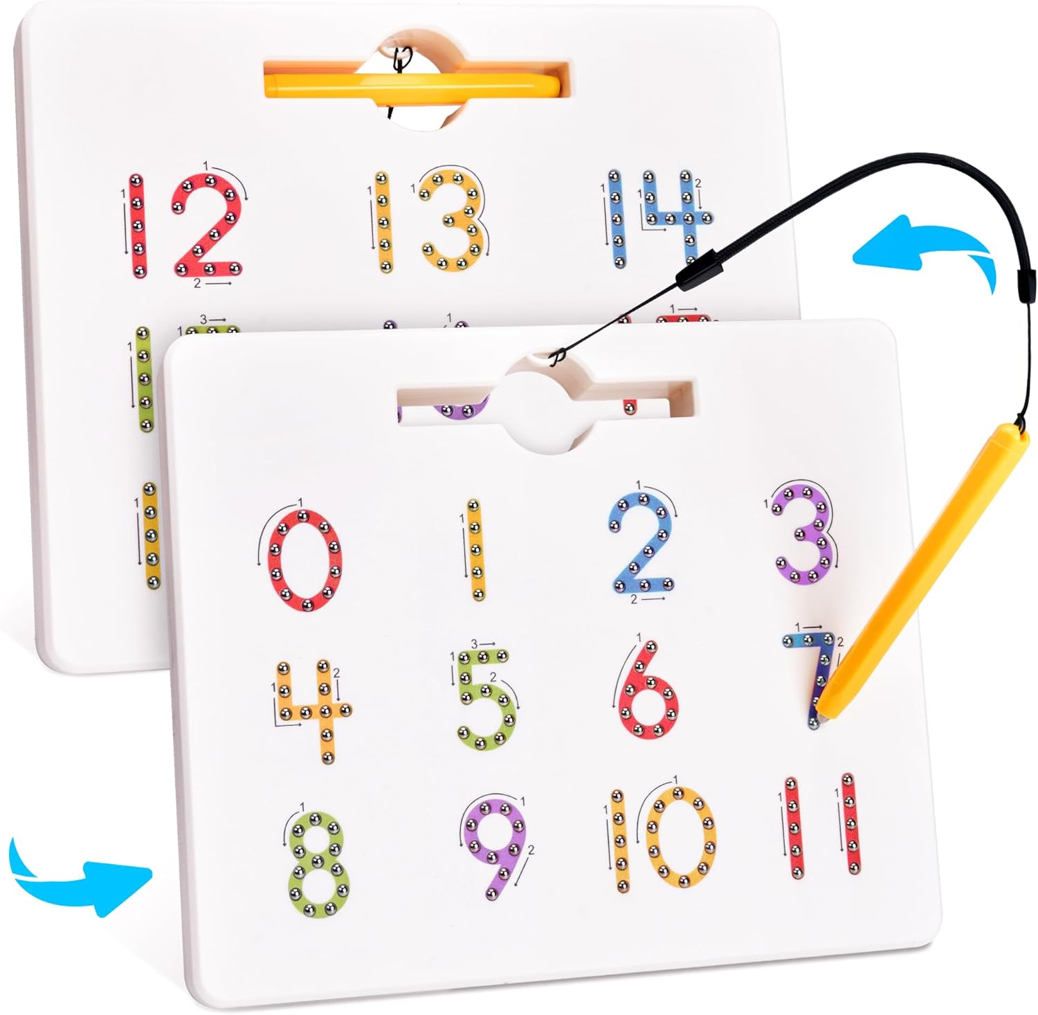Detalle de GAMENOTE Magnetic Number Tracing Board: 2-in-1 Double-Sided Math Learning Toy for Toddlers & Kids