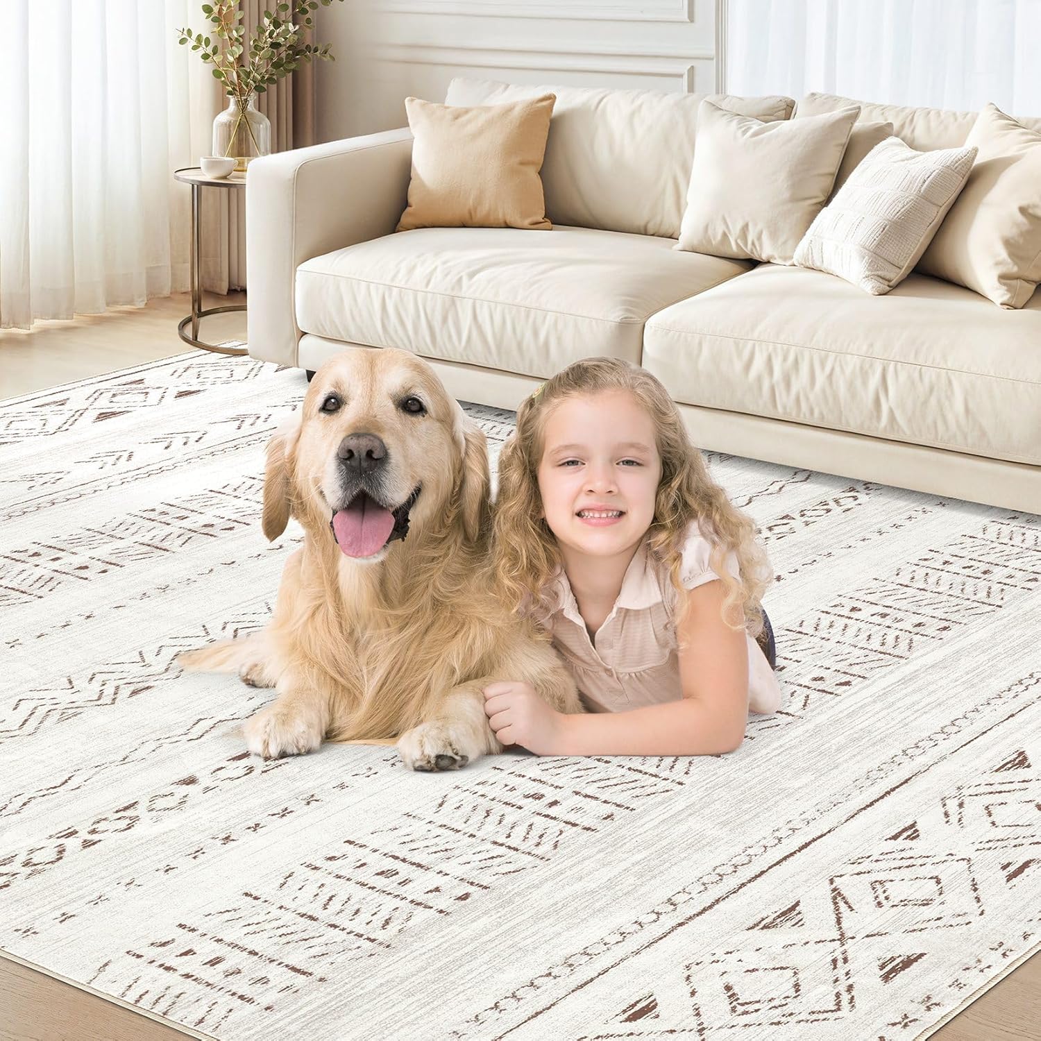 Thumbnail 5 de cotiled 8x10 Area Rug washable low pile 8'x10'