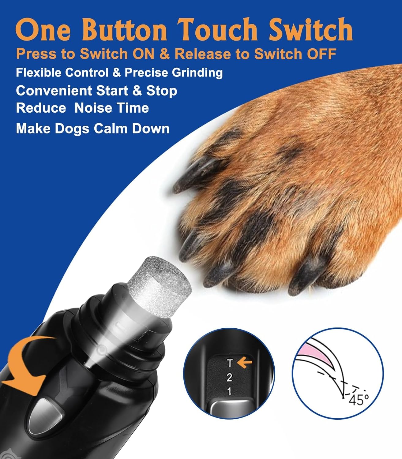Detalle 2 de Petsaunter Dog Nail Grinder 2-Speed with LED