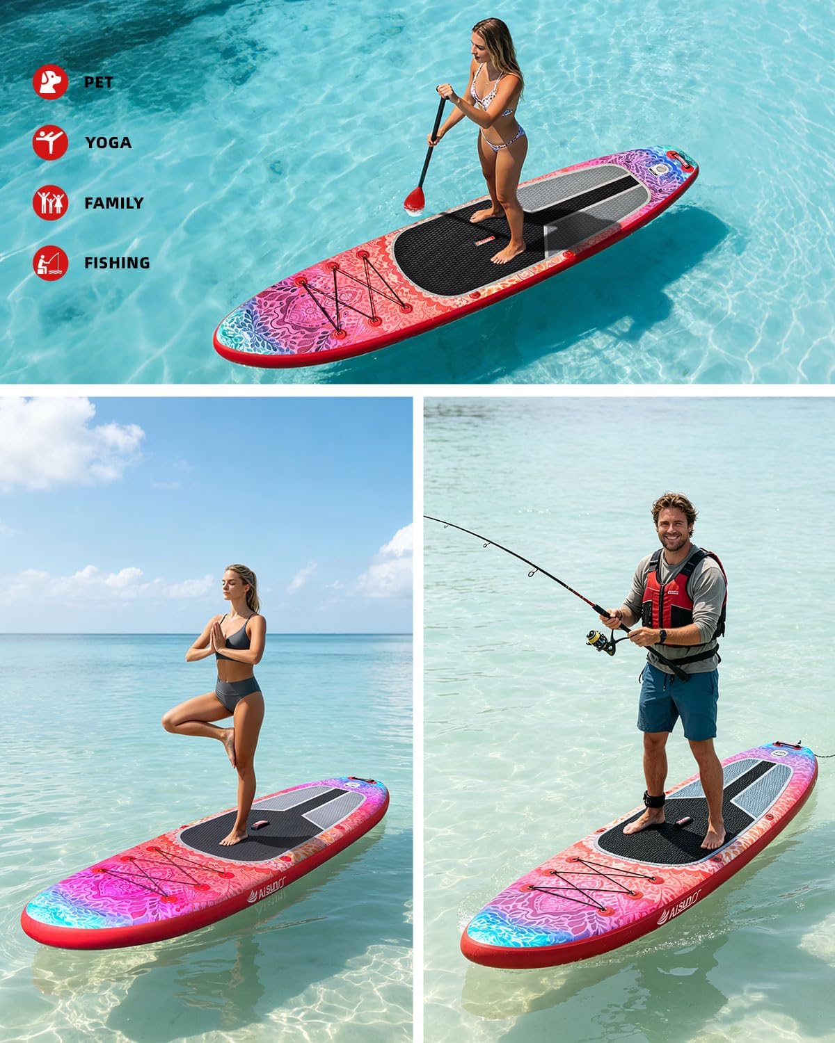 Detalle de AISUNSS Meditation Inflatable Paddle Board for Adults