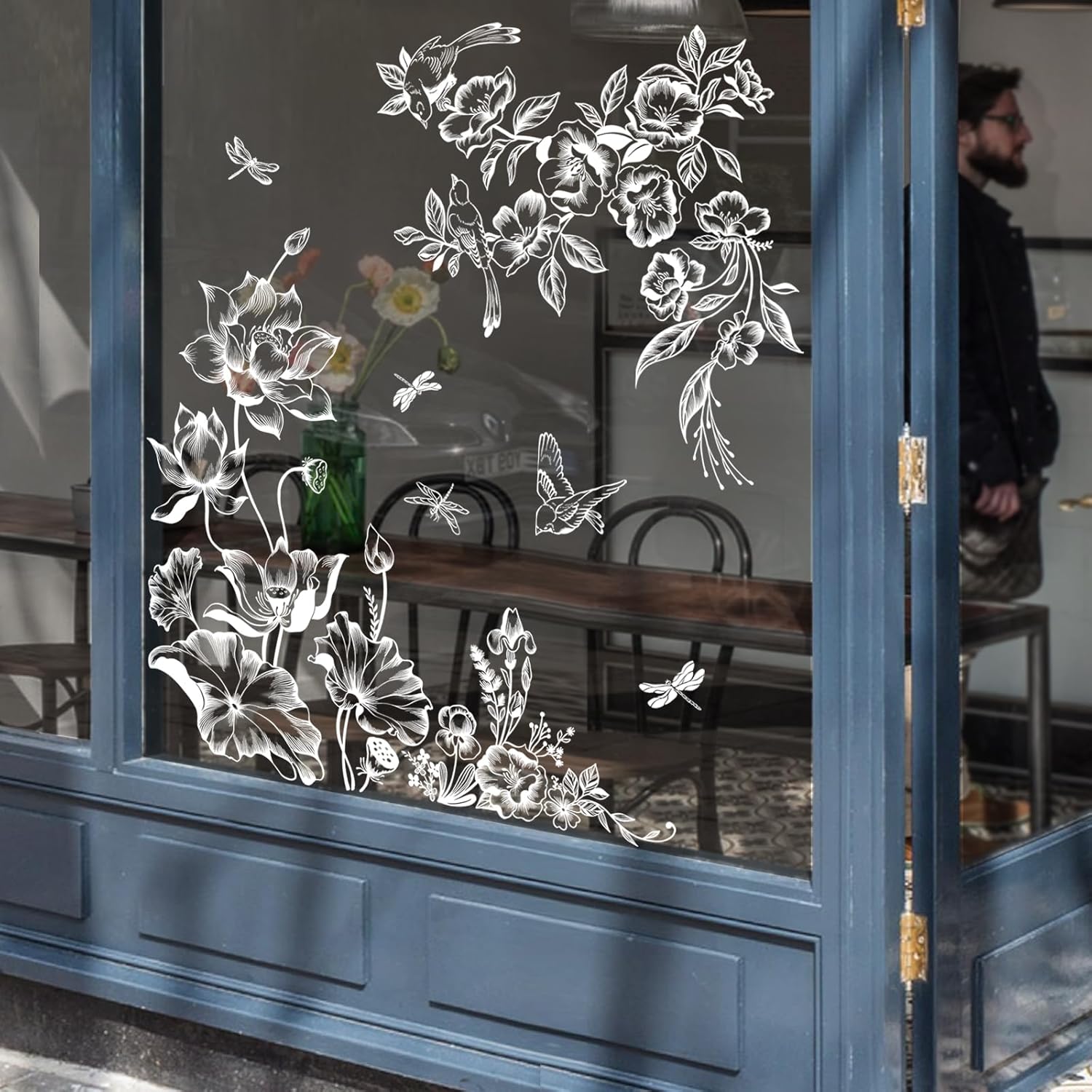 Thumbnail 2 de Supzone Stickers Fenêtre Fleurs Blanches 30x60 cm