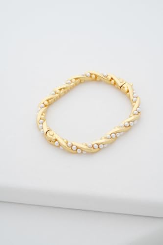 Thumbnail 3 de Ted Baker Tilaa Twisted Pearl Cuff Bracelet for Women (Gold/Pearl)