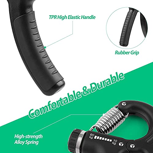 Detalle de NIYIKOW Hand Grip Strengthener: Adjustable 22–132 Lbs, 10–60kg – Silver/Black
