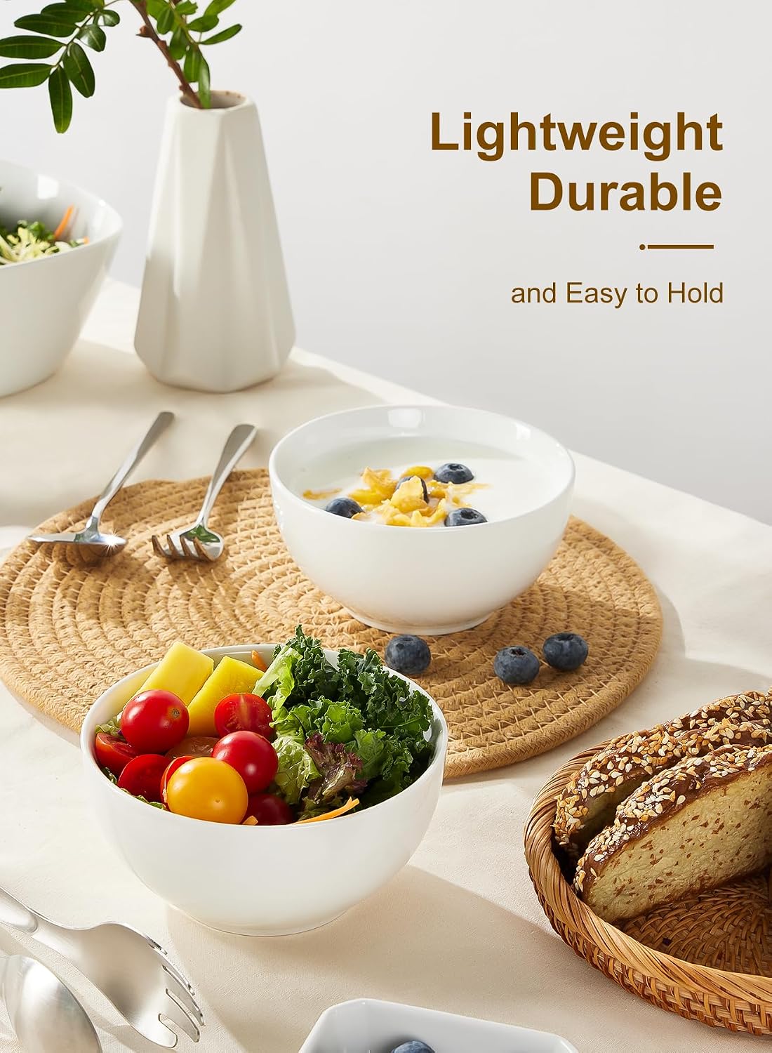 Detalle de Yedio Ceramic Soup Bowls 17 oz