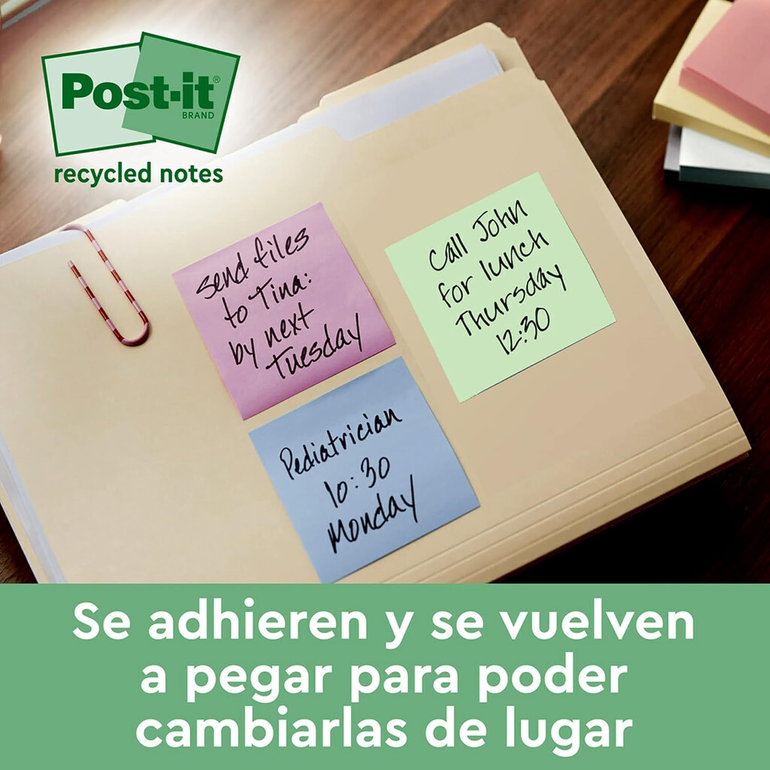 Thumbnail 4 de Post-it Super Sticky Notas Recicladas 12 blocs 70 hojas