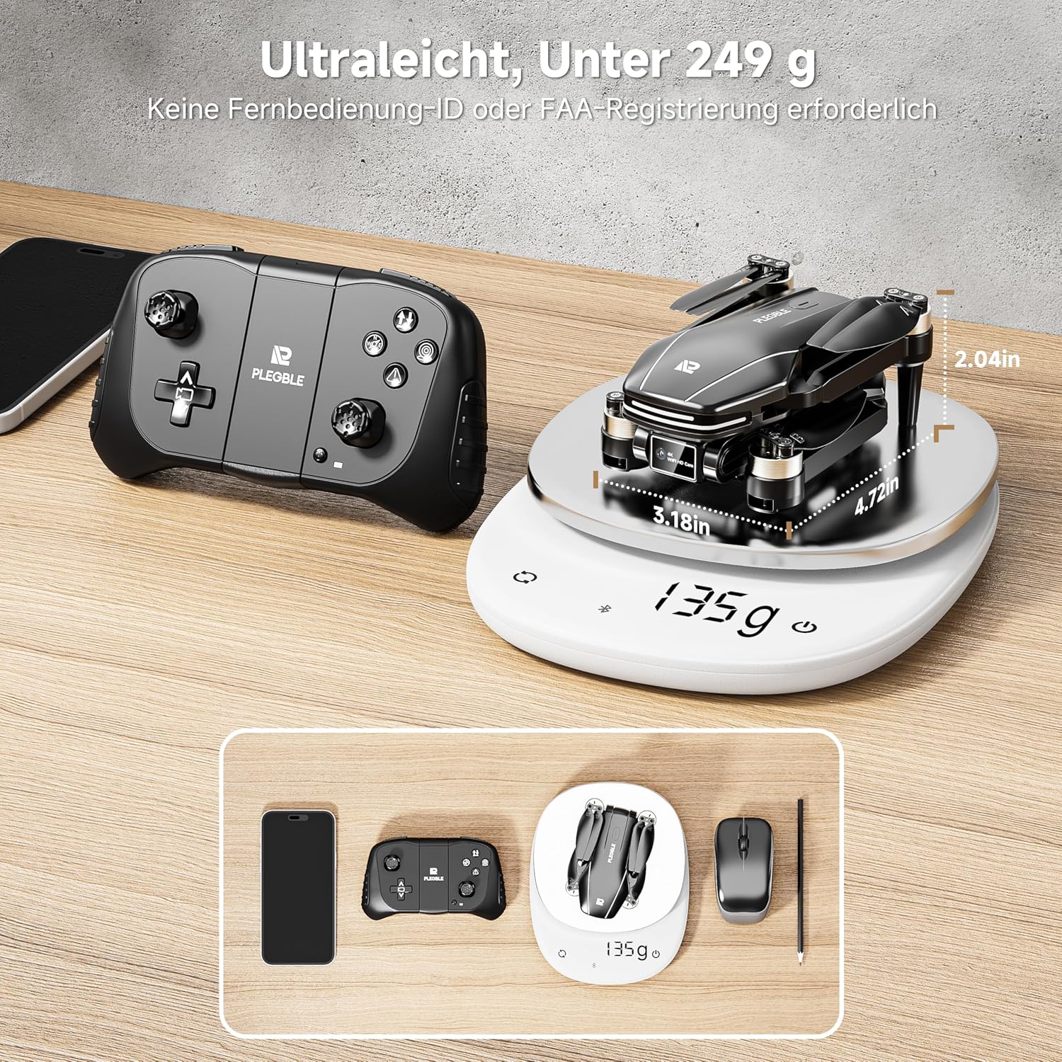 Thumbnail 4 de PLEGBLE PL-516 4K-Drohne für Kinder 28 Min