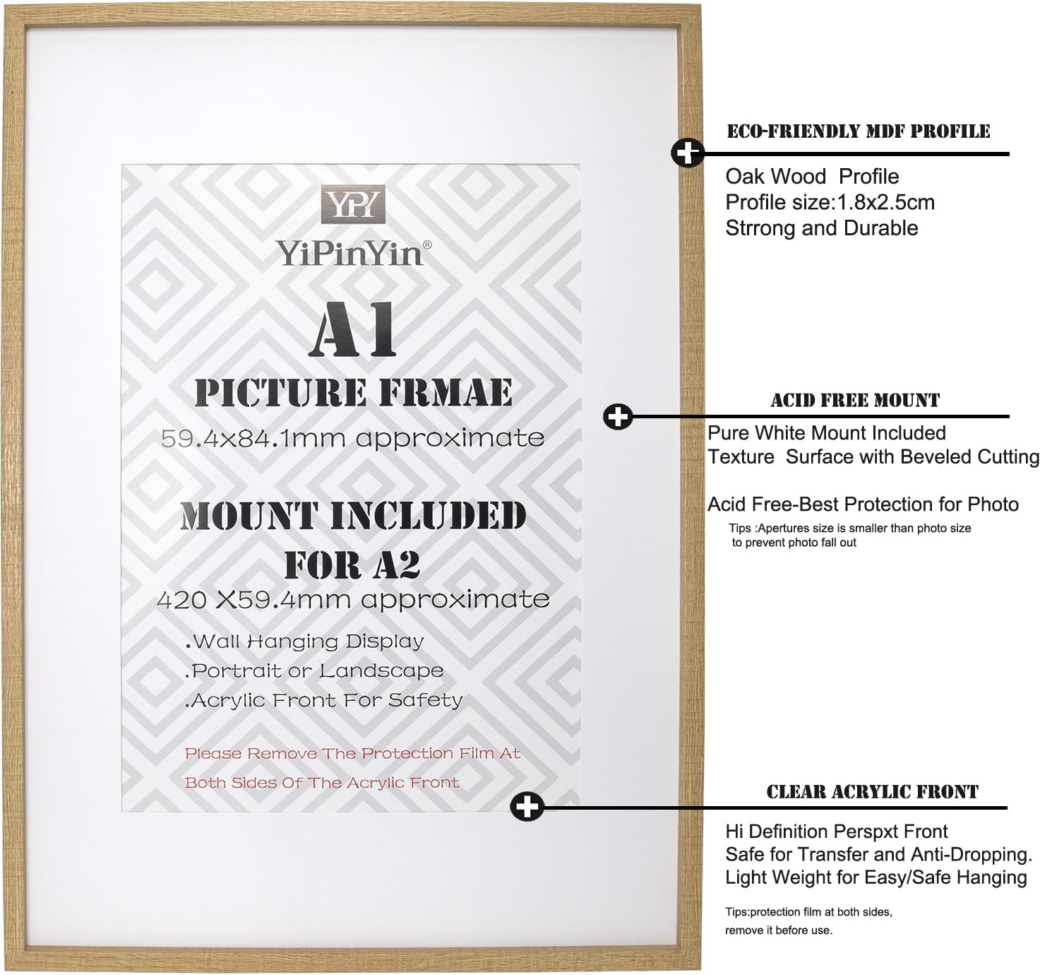 Detalle 1 de A1 wooden boxed picture frames set of 3