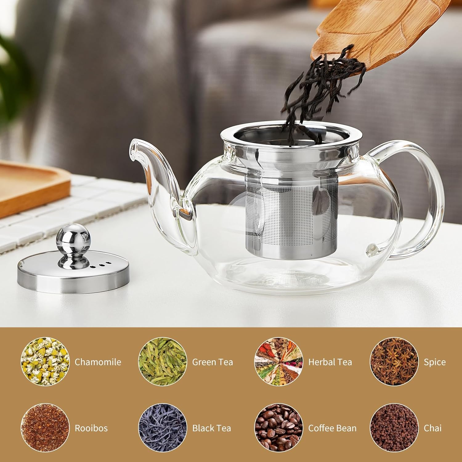 Thumbnail 6 de ClearTea Maker Glass Teapot 600ml ๐ต