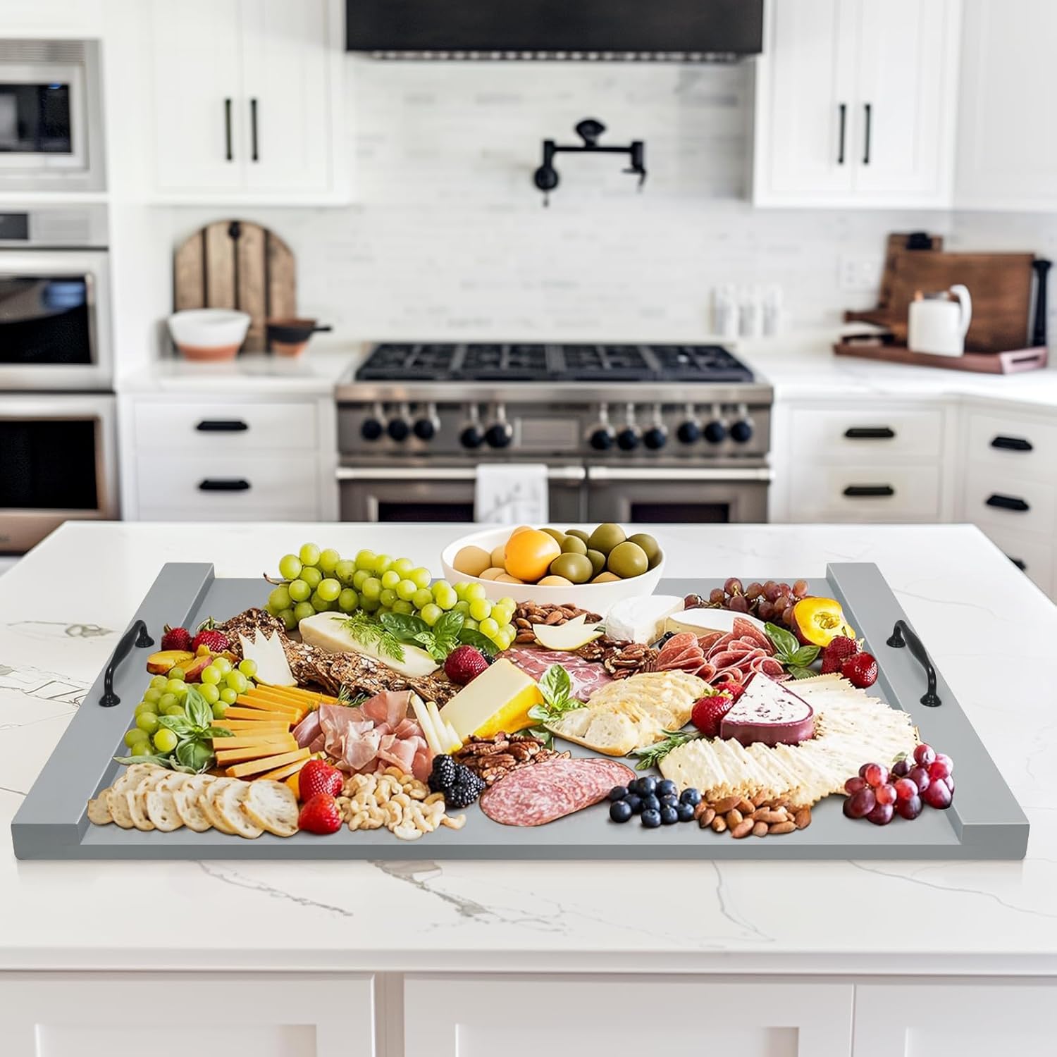 Detalle 2 de Gashell Noodle Board Stove Cover with Handles (Grey) for Electric/Gas Stoves