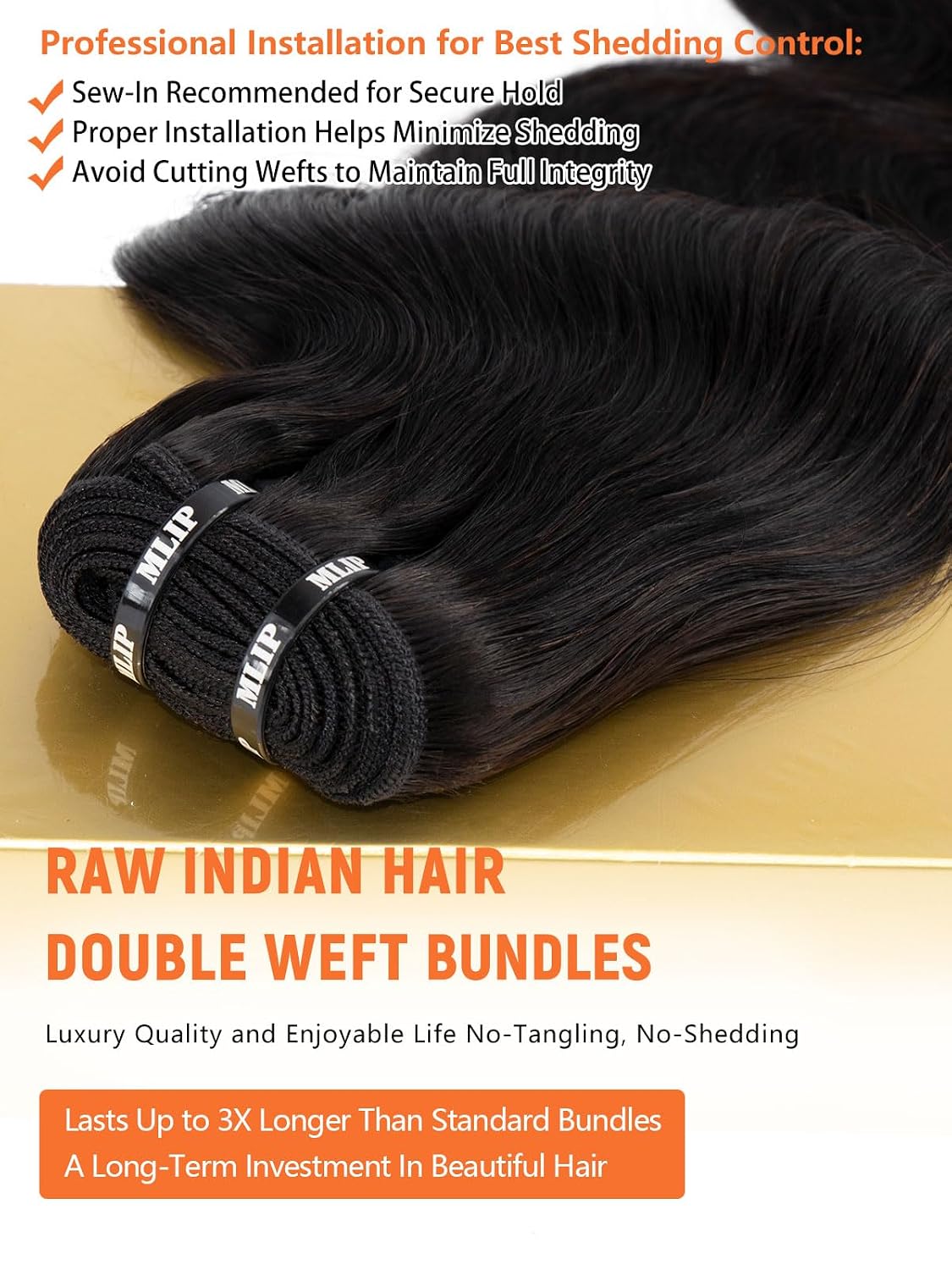 Detalle de MLIP Raw Bundles 16-20 Inch Body Wave ๐โ