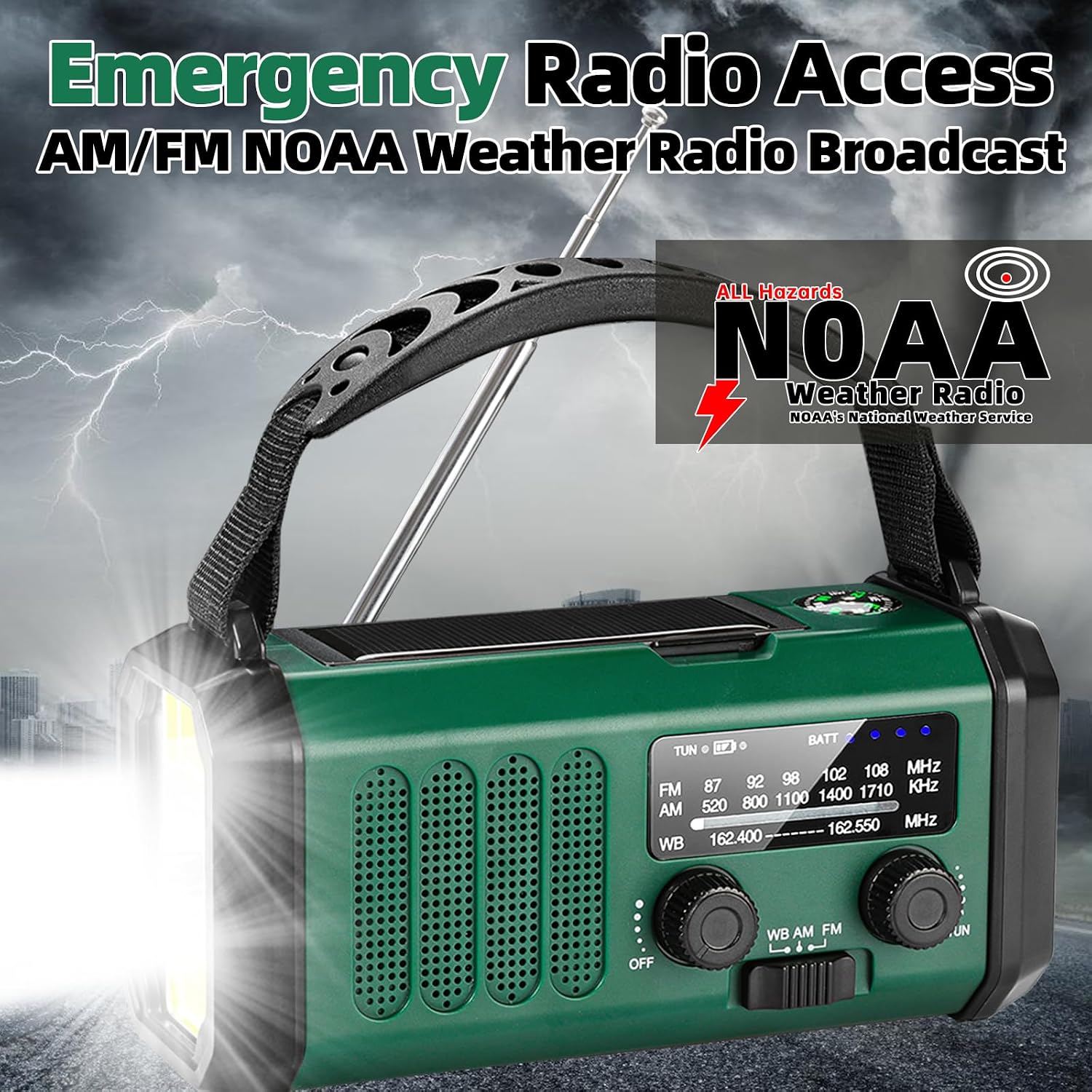 Detalle 2 de QAUYYW Emergency Radio 37000 mAh with Crank 🔦