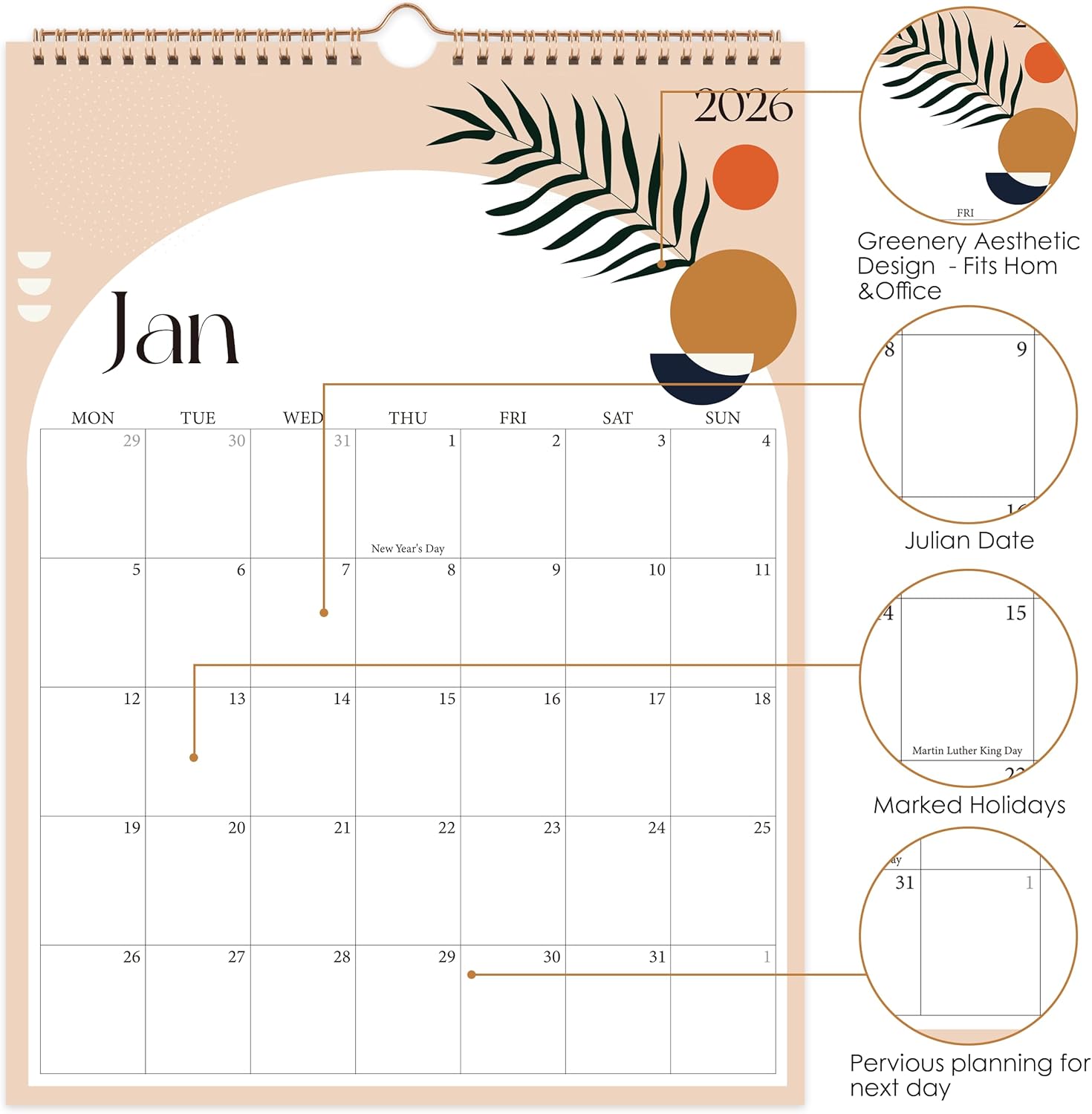 Detalle de 2026 Calendar UK Month to View 18‑Month