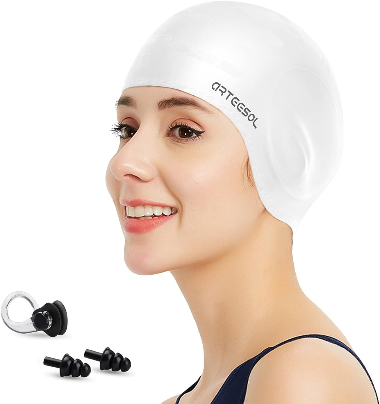 Detalle de Blackace arteesol Swimming Cap 3D Ear Design