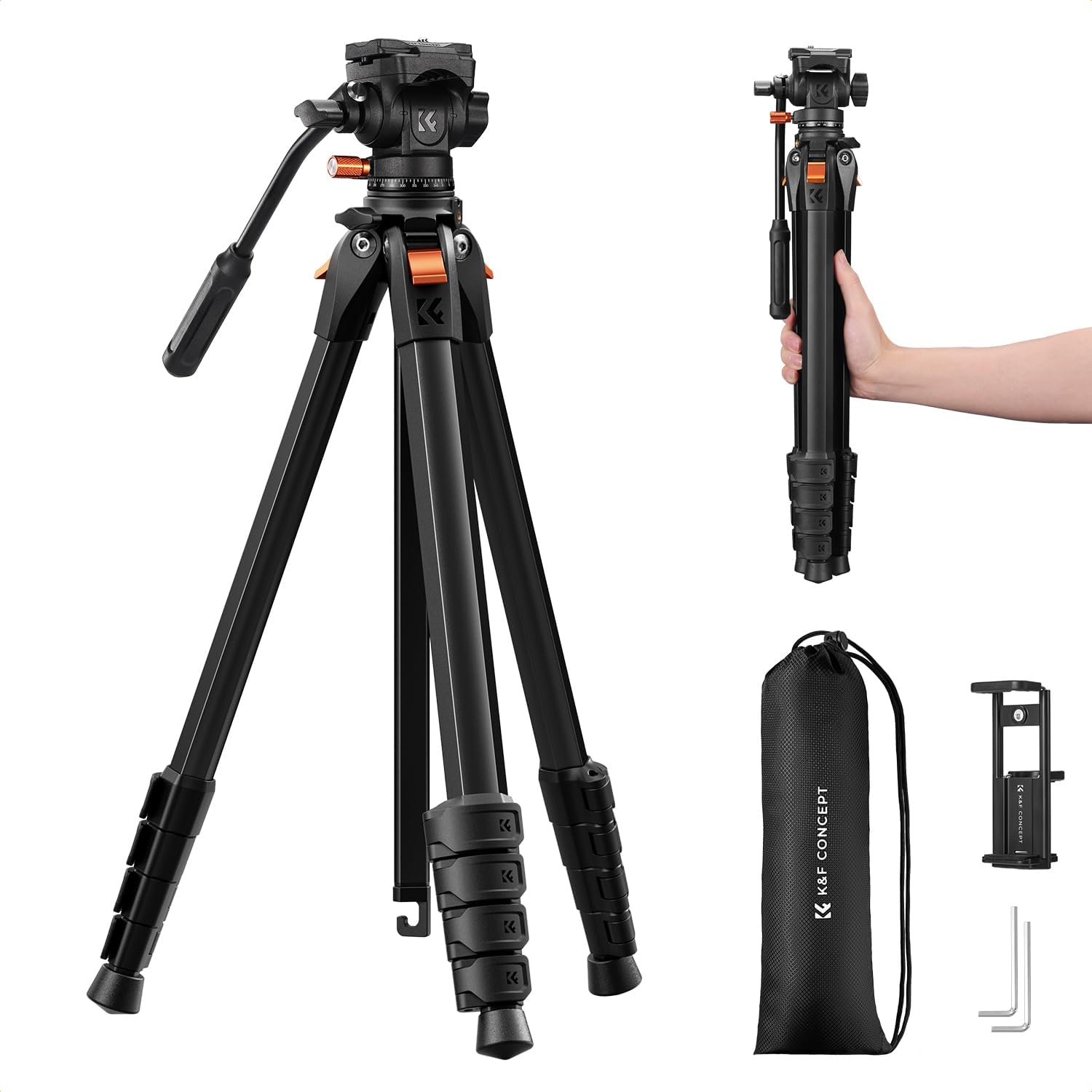 Imagen de K&F CONCEPT 73” Camera Tripod with Fluid Head review en OfertitasTOP
