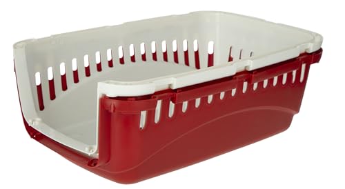 Detalle 2 de Kerbl 81348 Expedion – Boîte de transport pour animaux domestiques (45x30x30 cm) crème/bordeaux