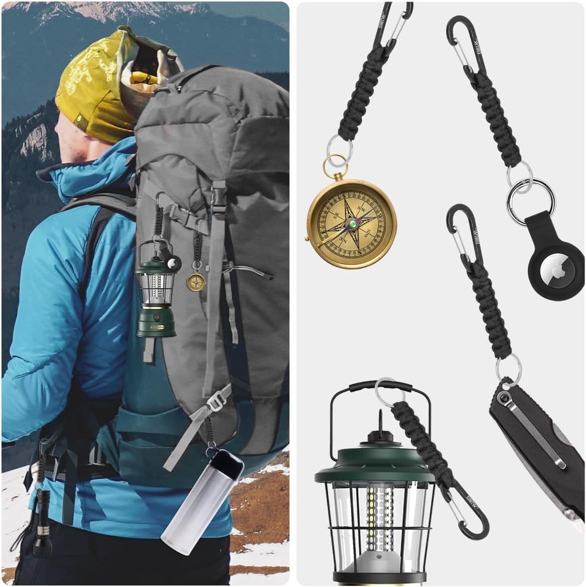 Detalle 1 de EOTW Paracord Schlüsselanhänger mit Karabiner 6,1 Zoll