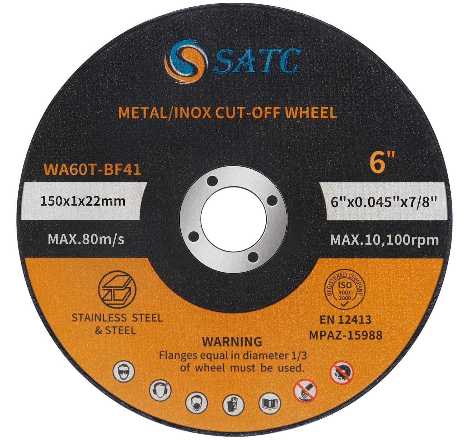 Detalle de S SATC 201 6-Inch Cut-Off Wheels for Metal, 25-Pack, Aluminum Oxide