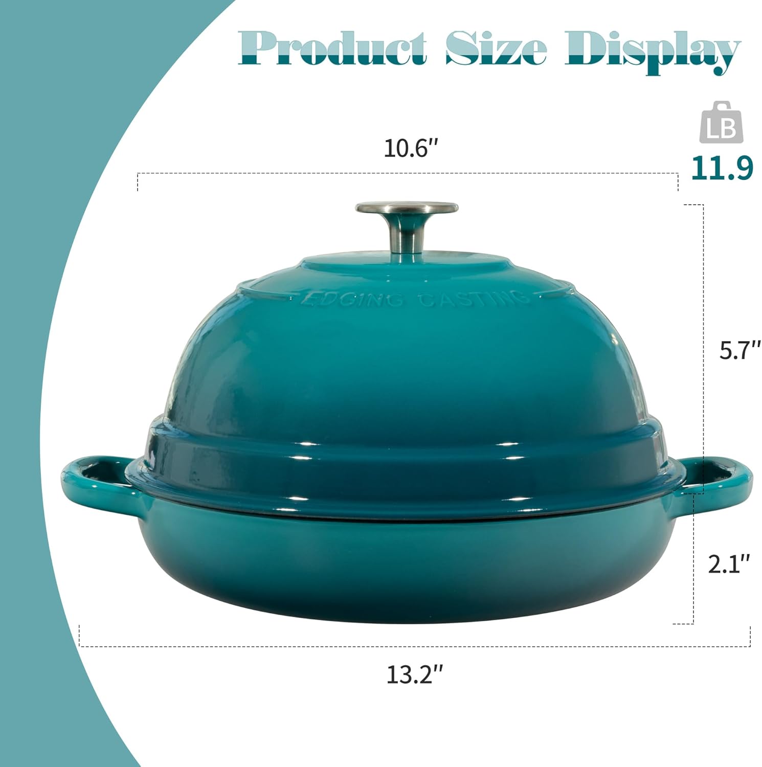 Detalle de EDGING CASTING 6-Quart Enamel Dutch Oven ⚡
