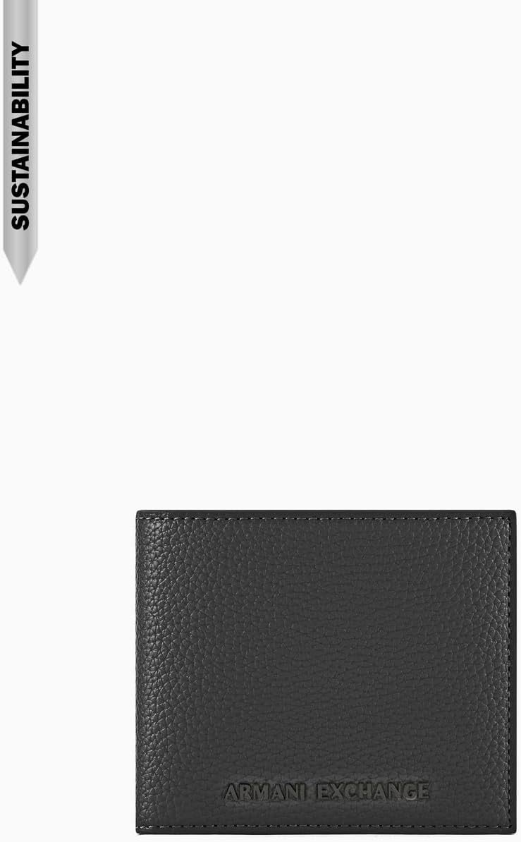 Detalle de Armani Exchange Madrid Essential Portafoglio Bi-Fold da Uomo con Logo in Metallo