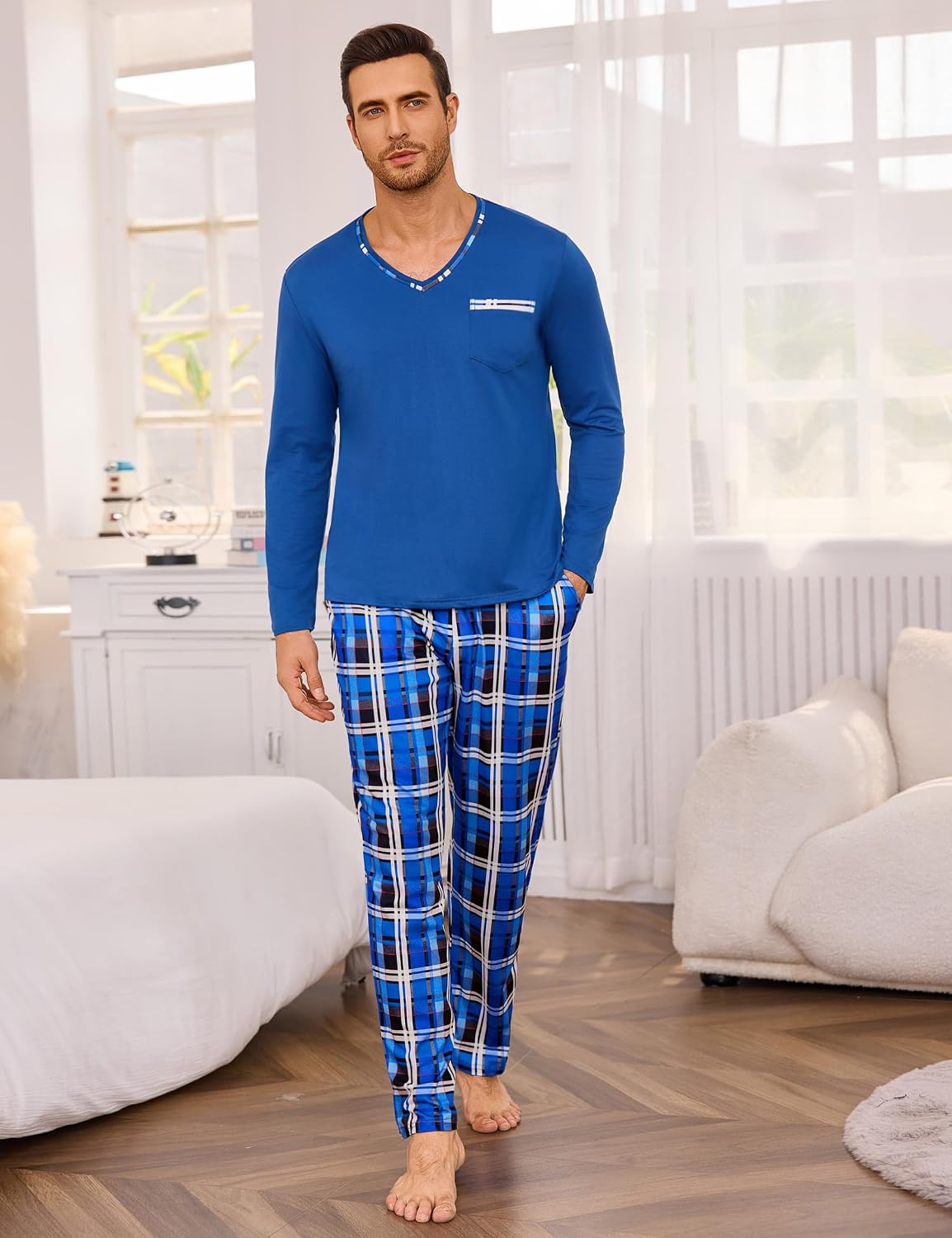 Thumbnail 3 de Demegimi Schlafanzug Herren Lang Baumwolle