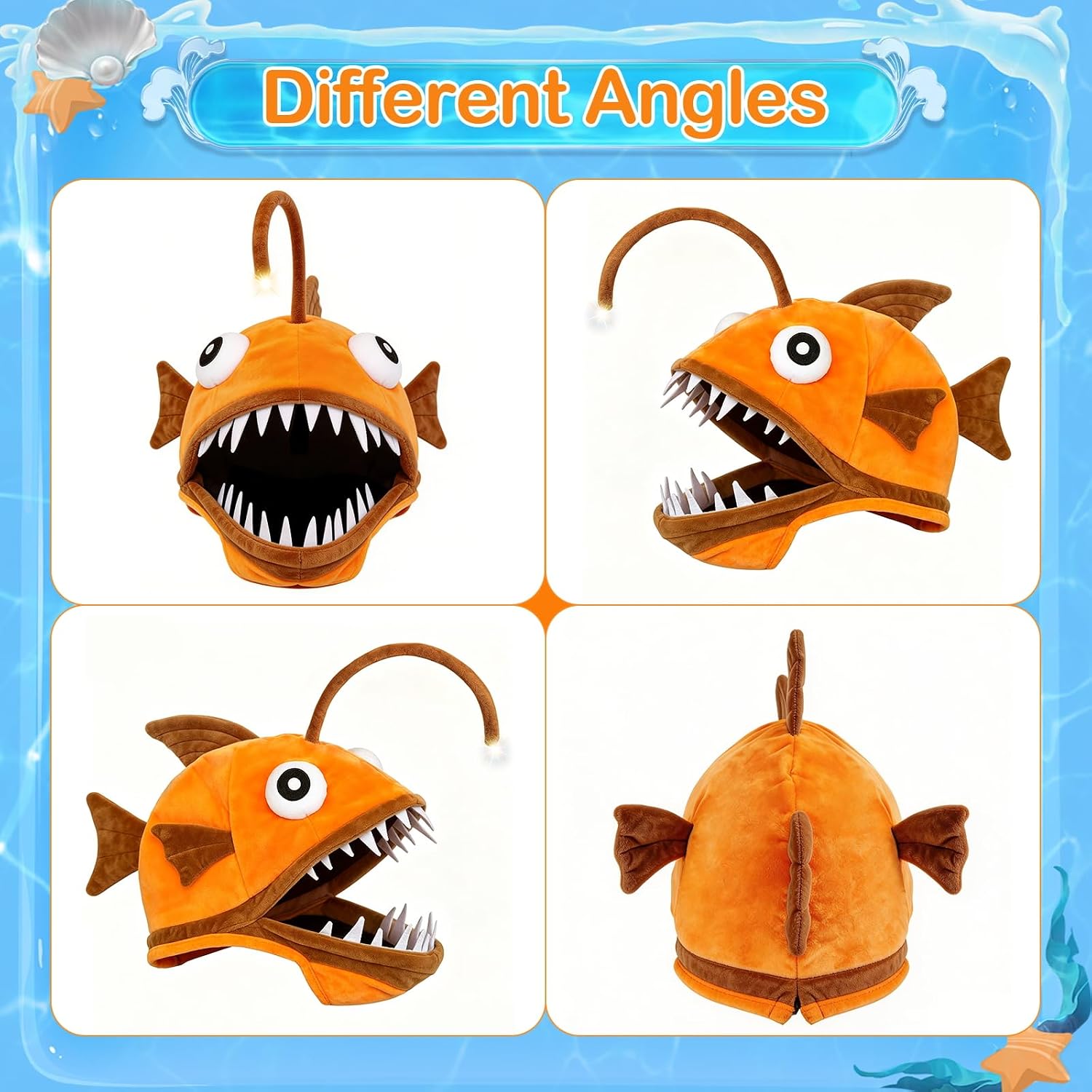 Detalle 1 de Lrvcnva ZXP-DLYMZ-C-E Anglerfish Costume Hat with Light-Up Antenna