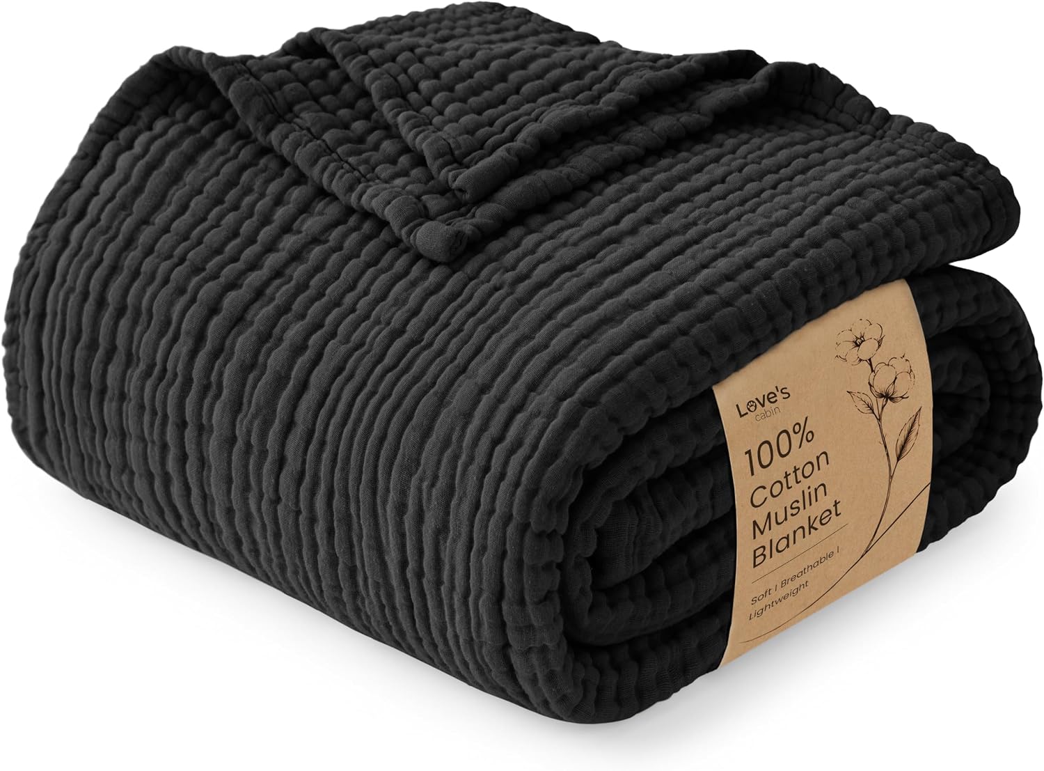 Detalle de Love's Cabin Cotton Muslin Throw Blanket, 100% Cotton