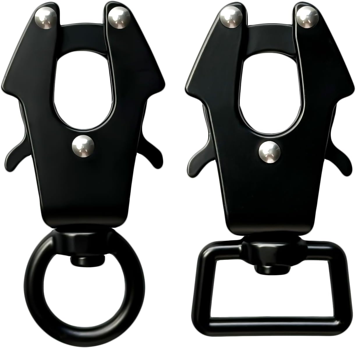 Detalle de ETIALURE 2PCS Dog Lead Frog Clip with 360° Swivel Carabiner – Quick Release Safety Clips (Square + Round)