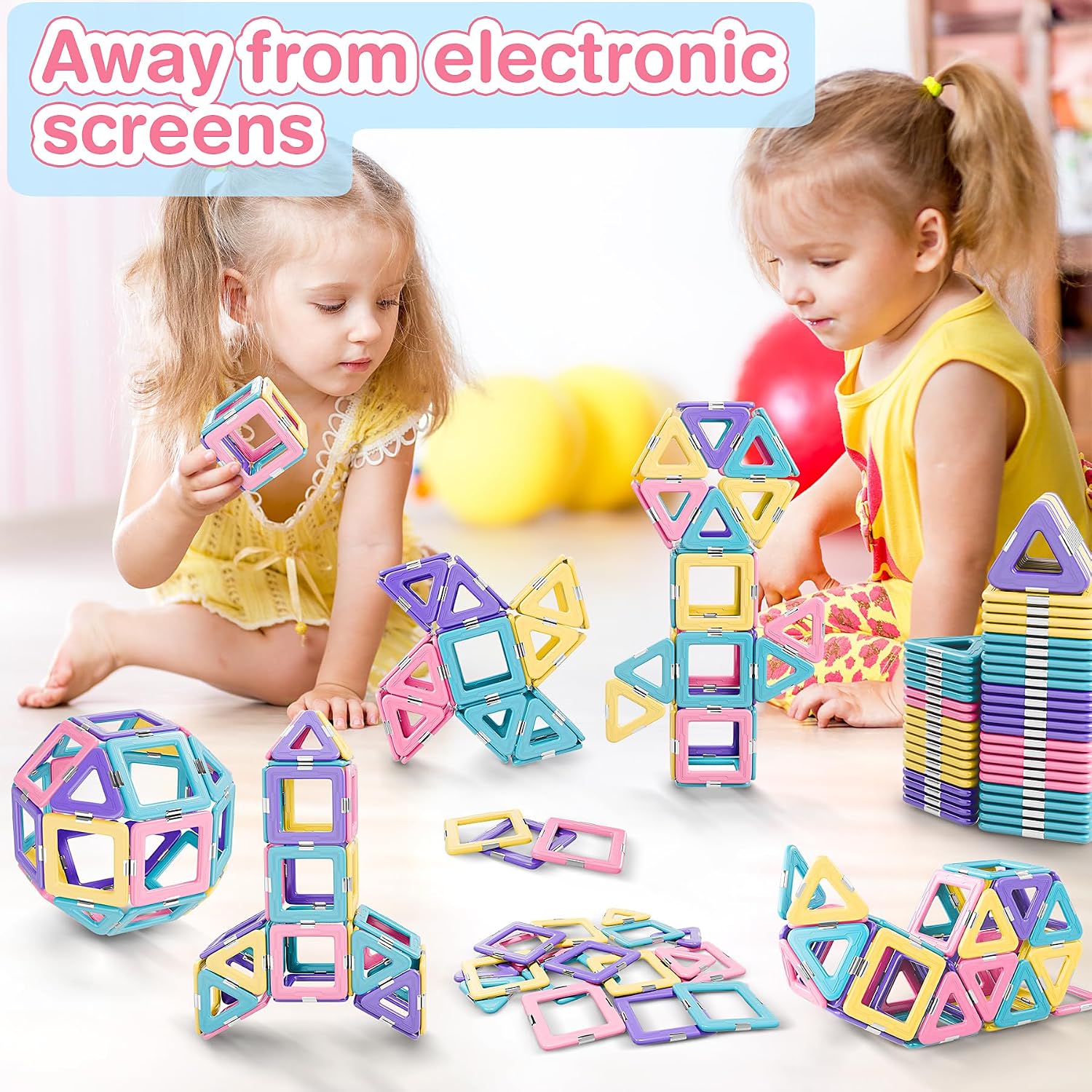 Thumbnail 4 de Lovchil 36pc Magnetic Building Blocks & Tiles Set for 2–8 Year Olds (STEM Montessori macaron tiles)